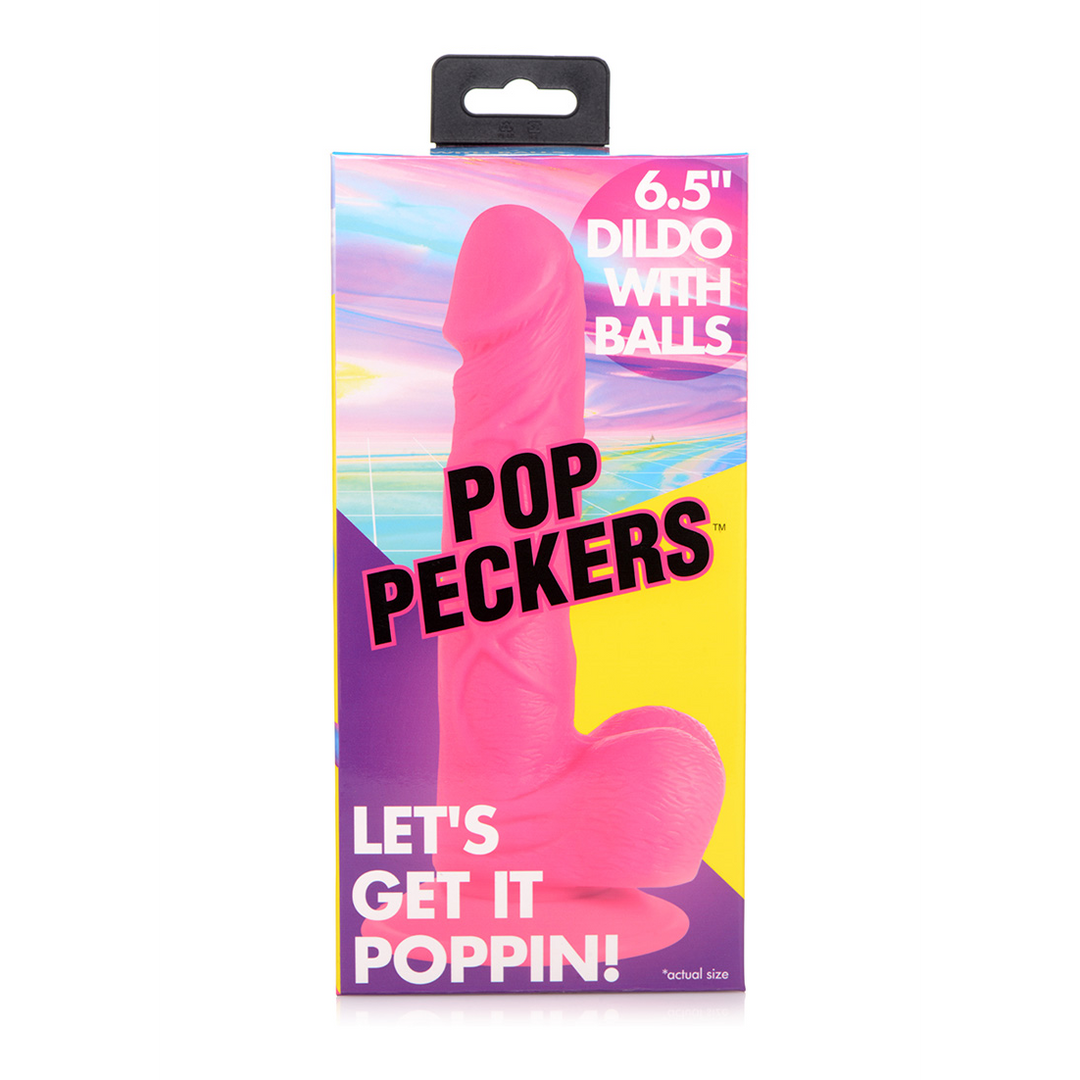 POP - Godemichet avec Testicules - 6.5 / 16.5 cm
