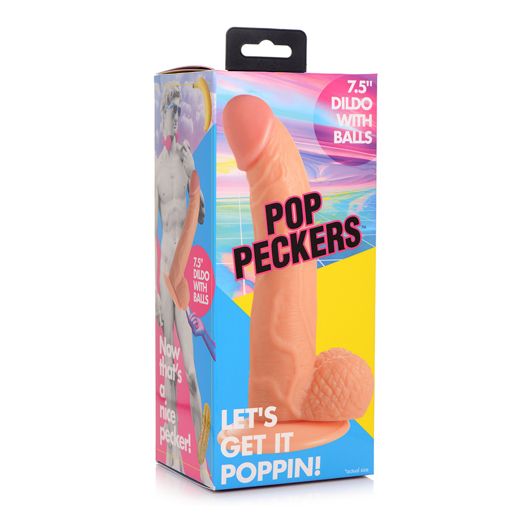 POP - Dildo with Balls - 7.5" / 19 cm