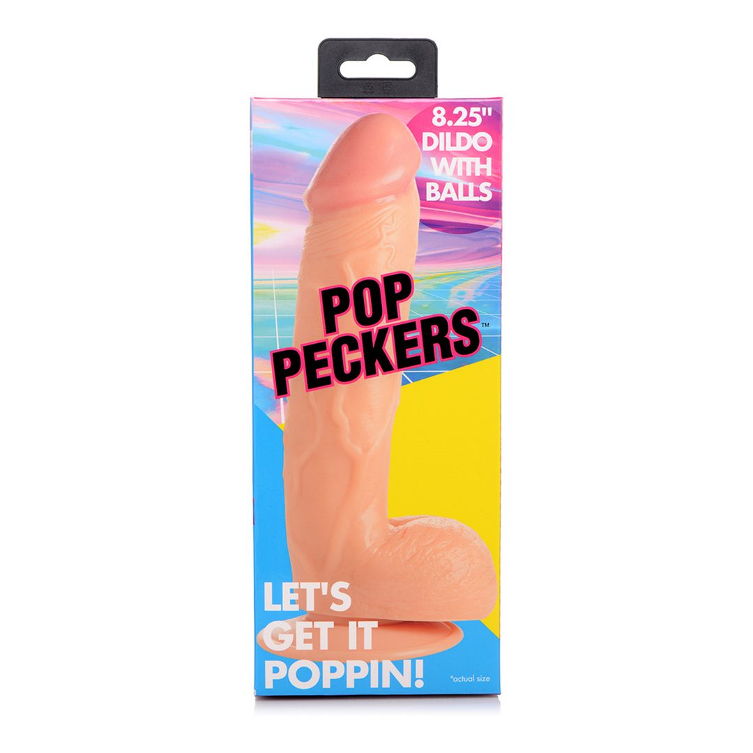 POP - Godemichet avec Testicules - 8.25 / 21 cm