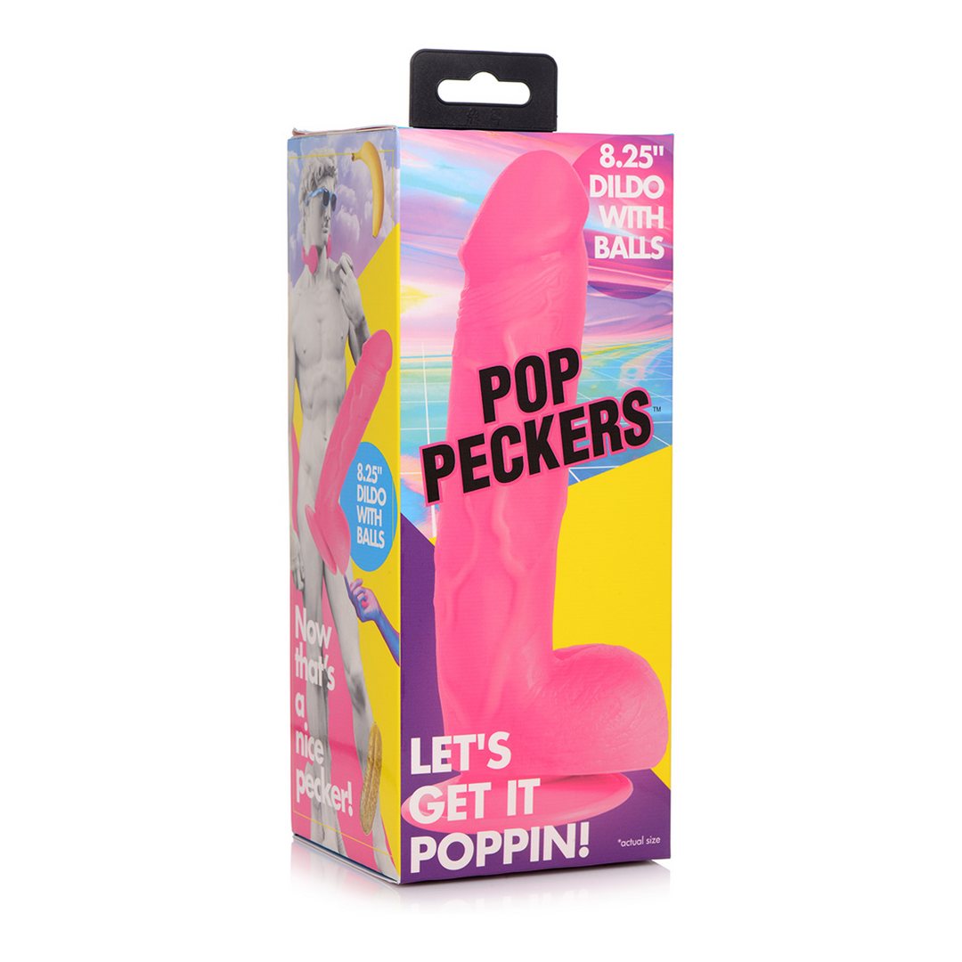 POP - Godemichet avec Testicules - 8.25 / 21 cm