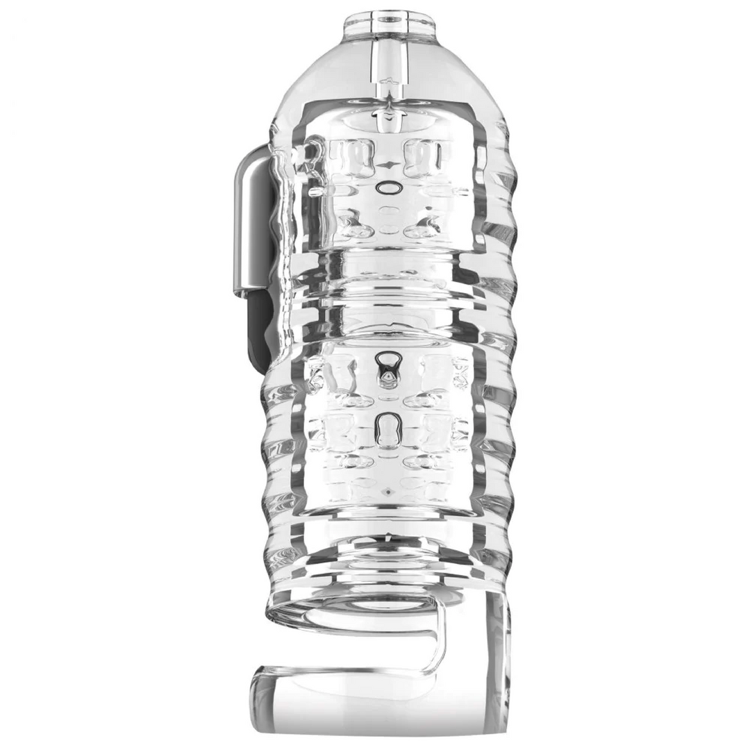 Masturbateur pis TPE avec sangle à billes - Transparent