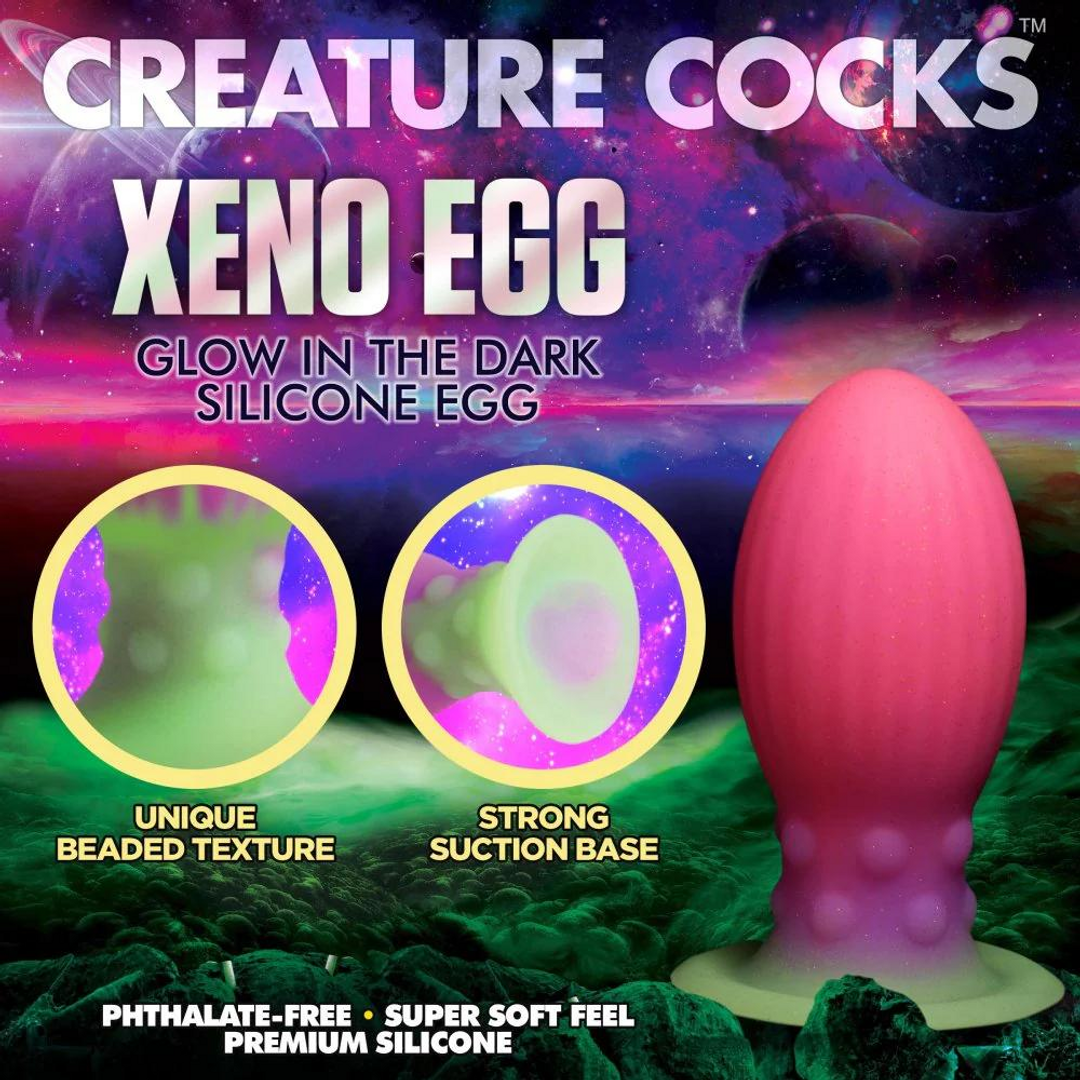 Xeno Egg - Brille dans le noir - Œuf en silicone - Rose