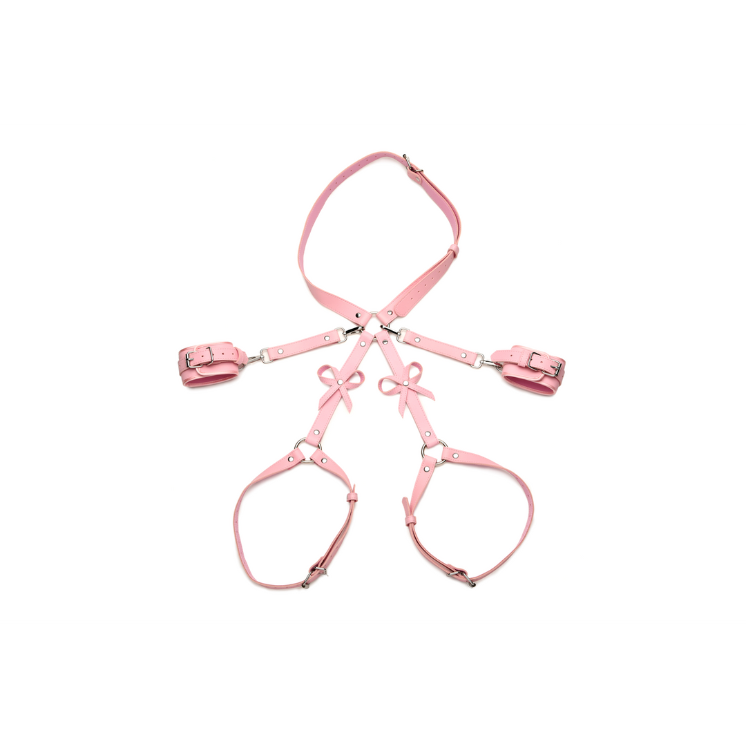 Harnais de soumission à nœuds - M/L - Rose
