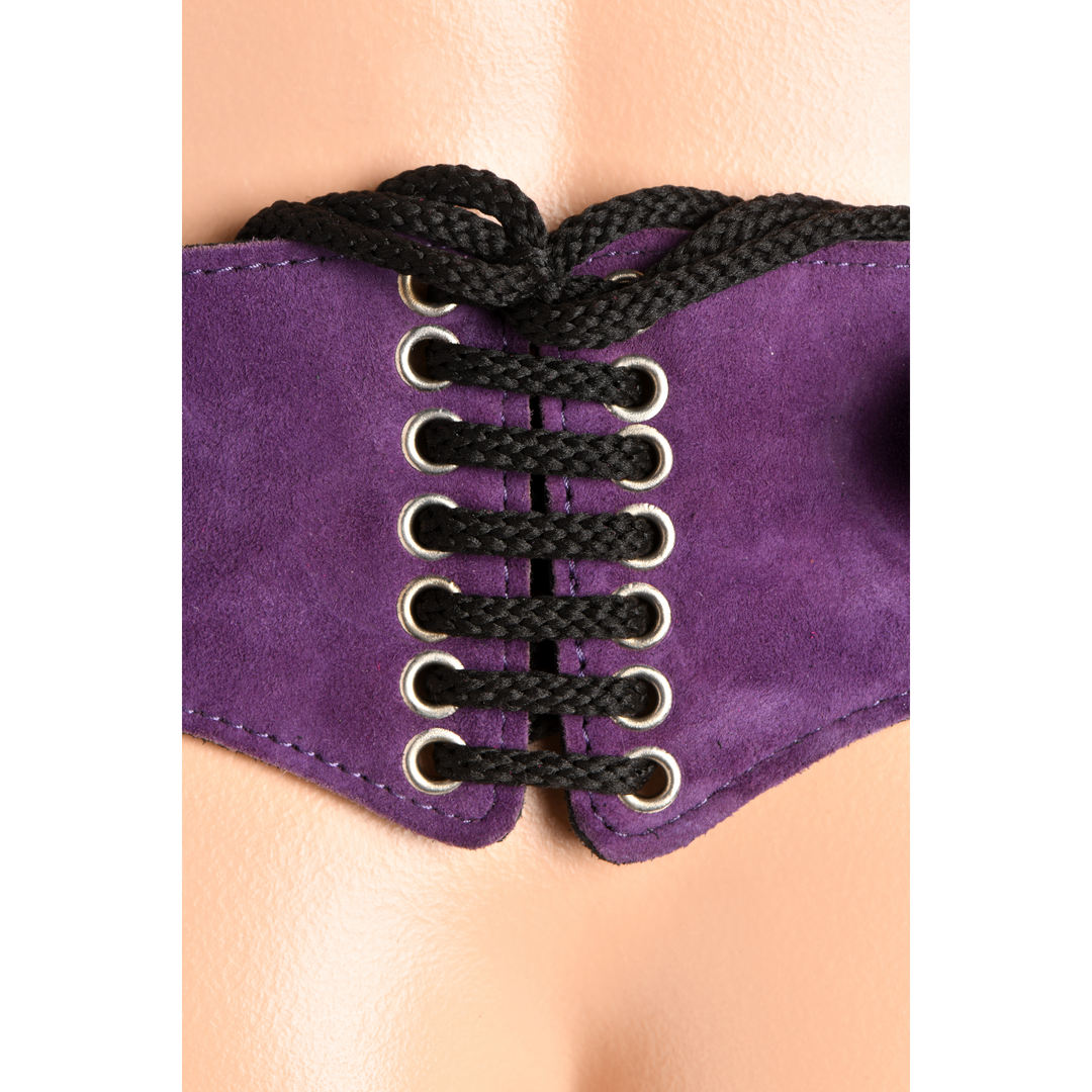 Bodice Deluxe - Leather Corset Harness - Purple