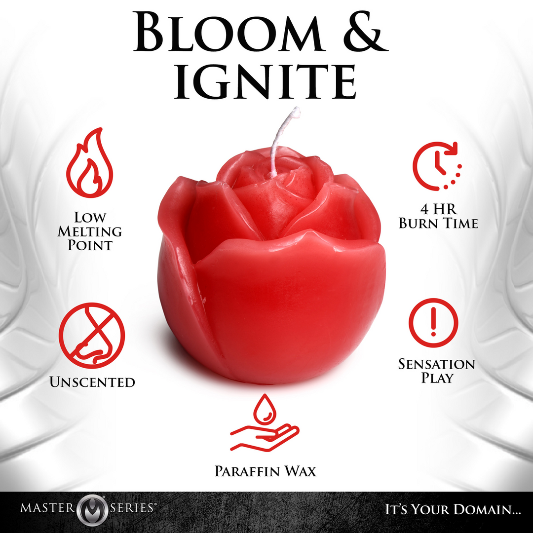 Flaming Rose - Drip Candle - Red