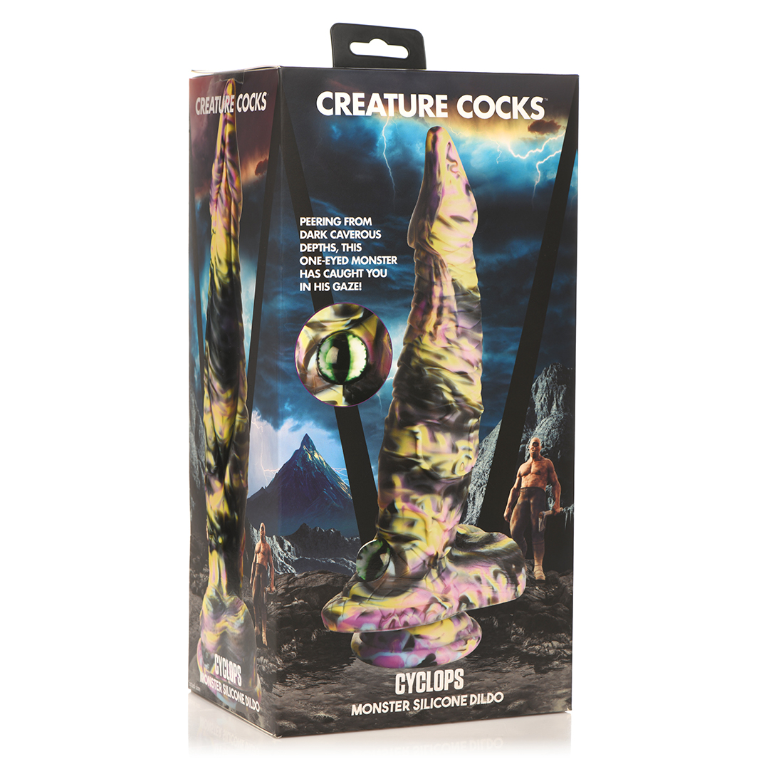 Cyclops Monster - Godemichet en silicone - Jaune/Violet/Noir