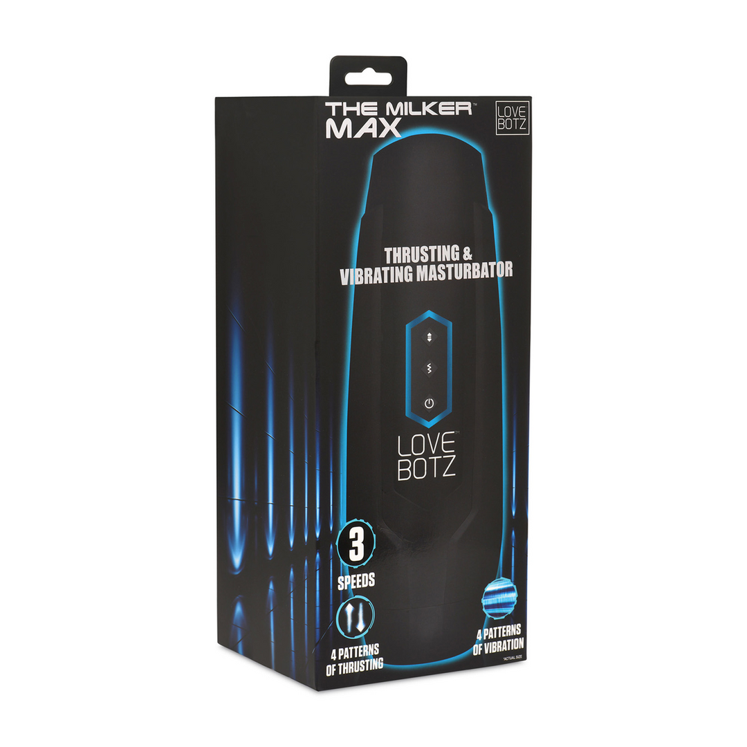 The Milker Max - 14X Thrusting and Vibrating Masturbator - Black