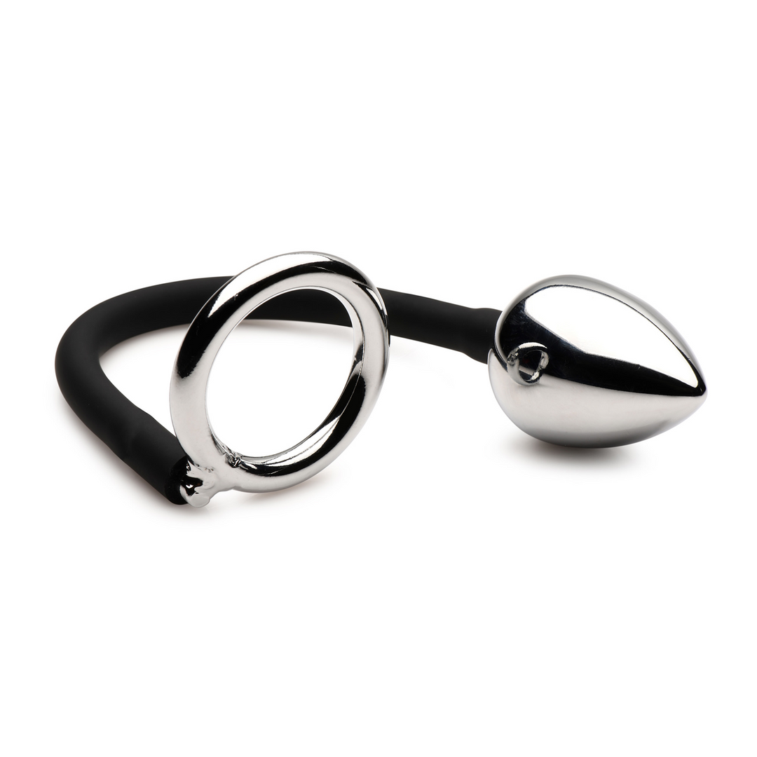 Tug and Plug - Anneau pénien et testiculaire avec plug anal
