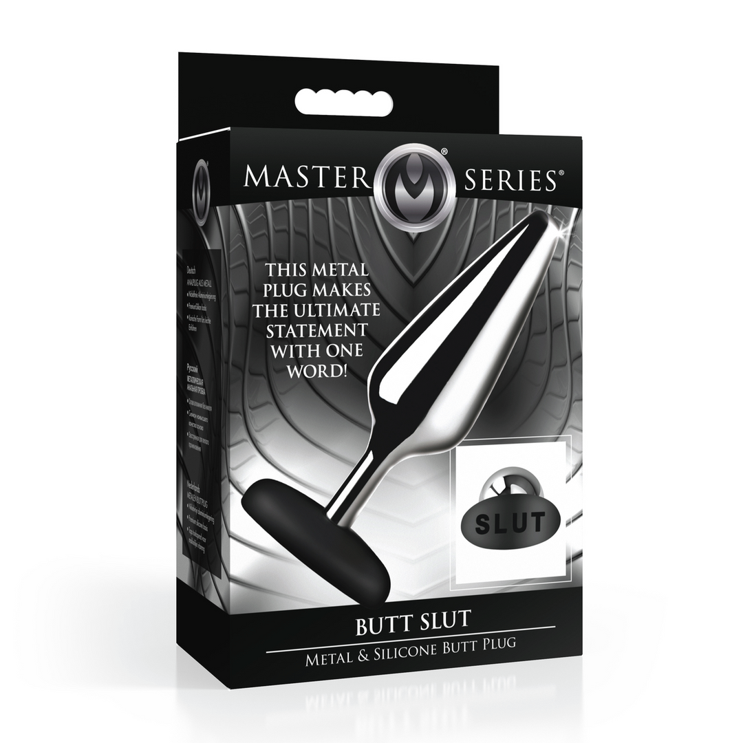 Butt Slut - Plug anal en métal et silicone - Argent