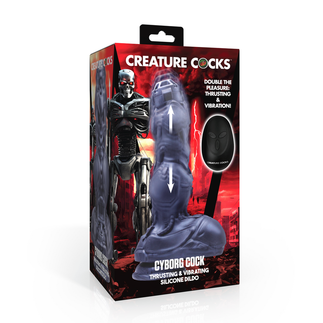 Cyborg Cock - Dildo Vibrant et Pénétrant en Silicone - Argent