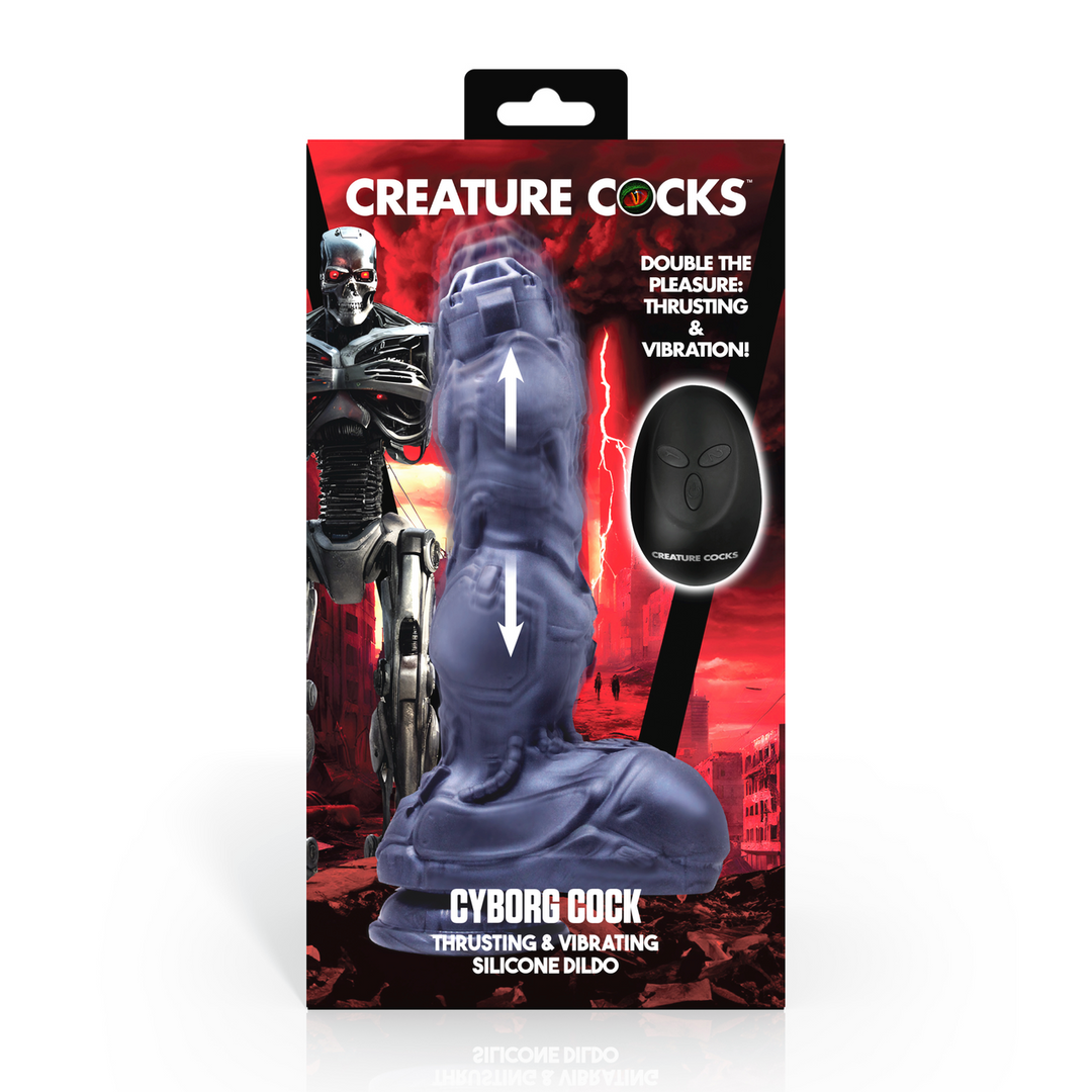 Cyborg Cock - Dildo Vibrant et Pénétrant en Silicone - Argent