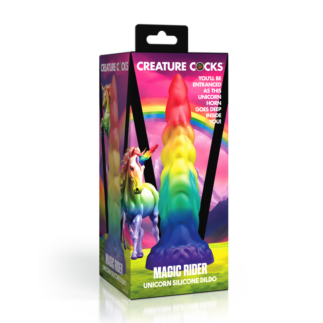 Magic Rider - Godemichet Licorne en Silicone - Arc-en-ciel