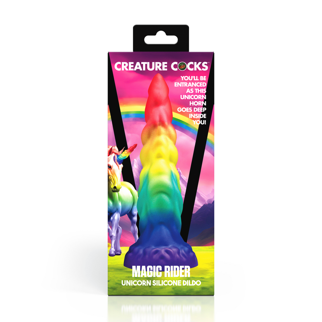 Magic Rider - Godemichet Licorne en Silicone - Arc-en-ciel