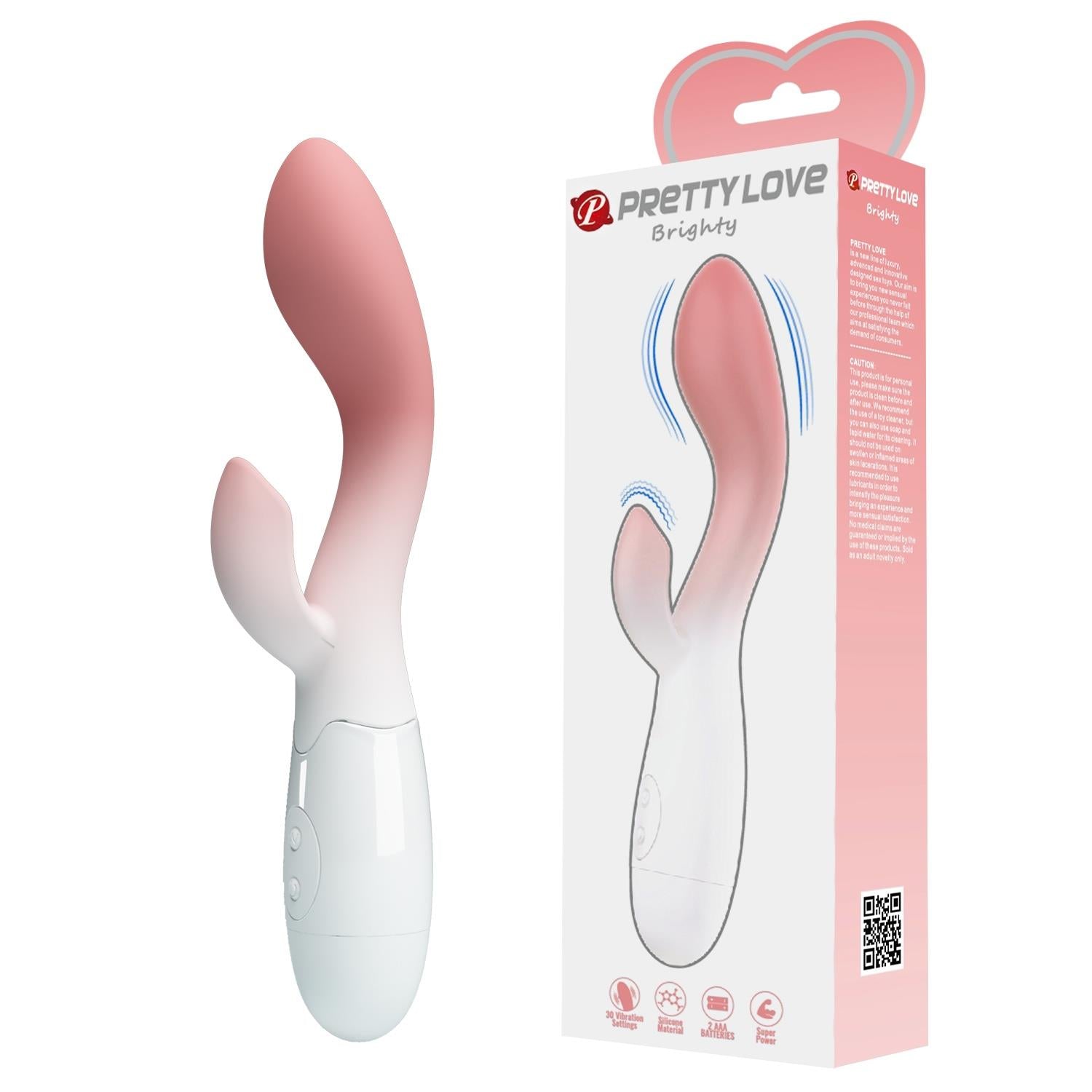 PRETTY LOVE - Brighty, 30 funzioni di vibrazione, silicone ABS