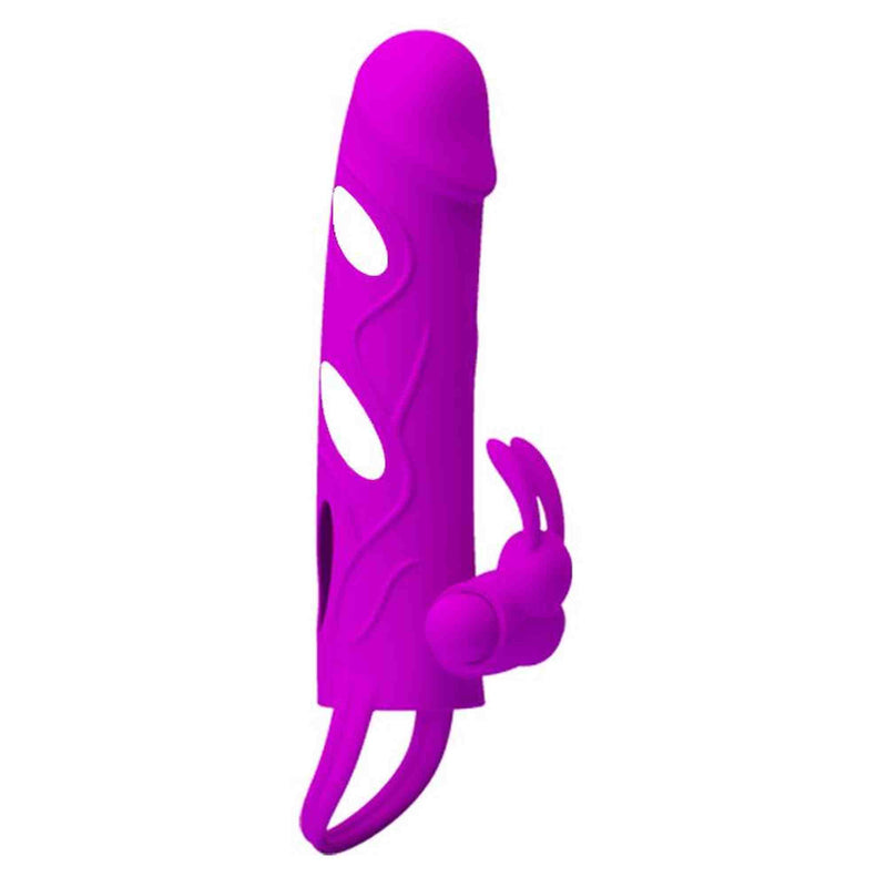 PRETTY LOVE - ANNEAU VIBRANT PÉNIS AVEC SANGLE DE COUILLE VIOLET