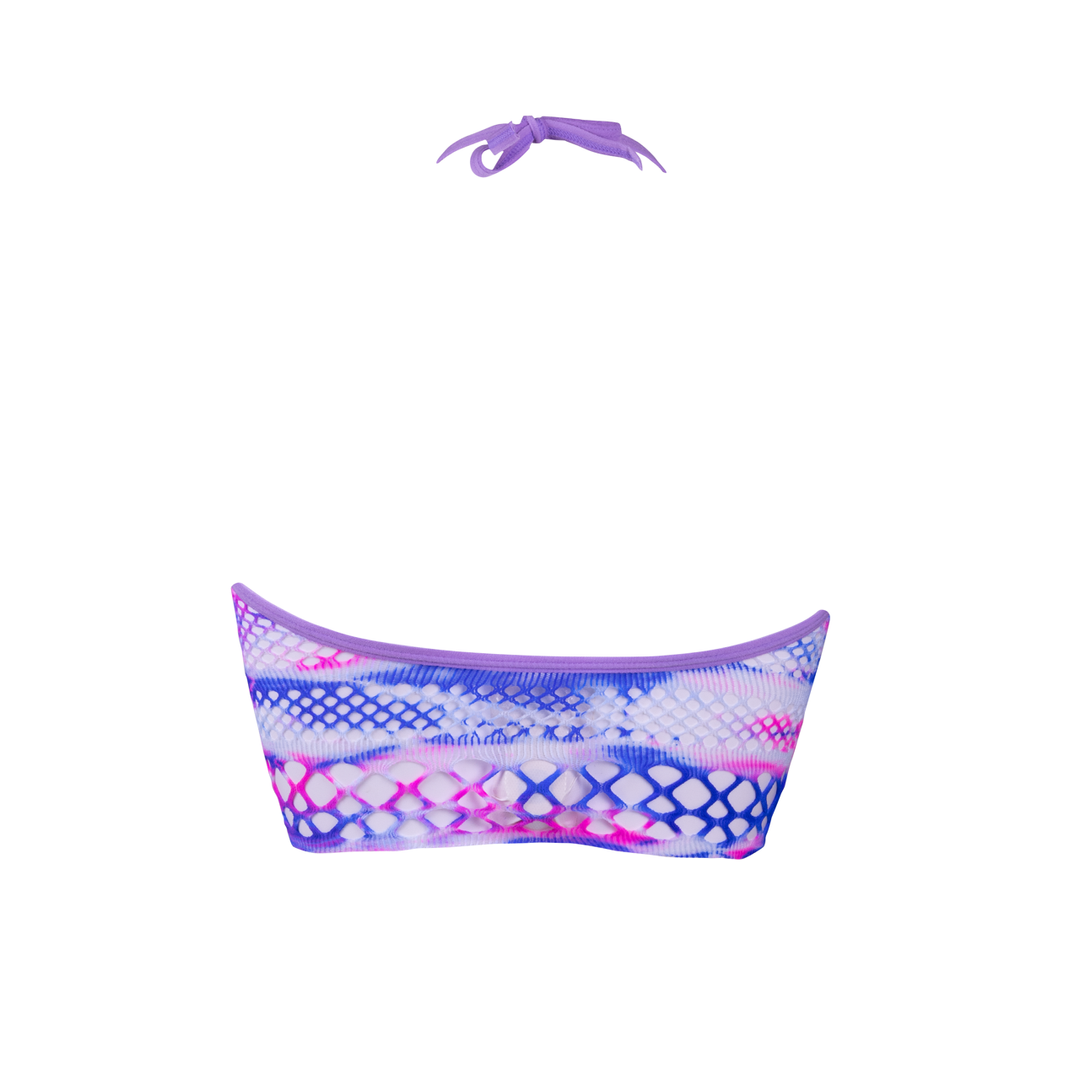 Strappy Halter Top and Dazzling Eye Sparkle Bling Sticker - One Size - Multicolor