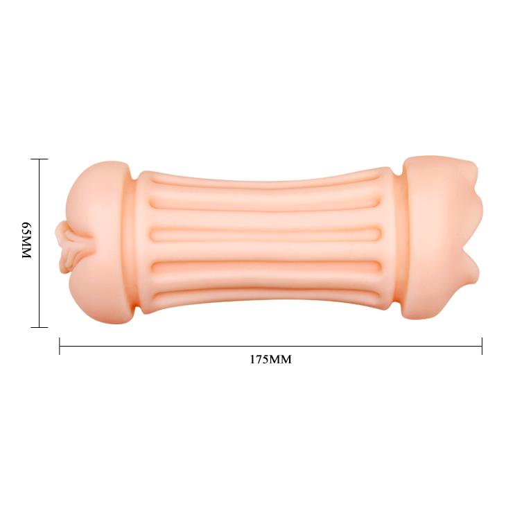 Double Hole Pocket Masturbator with Rings
