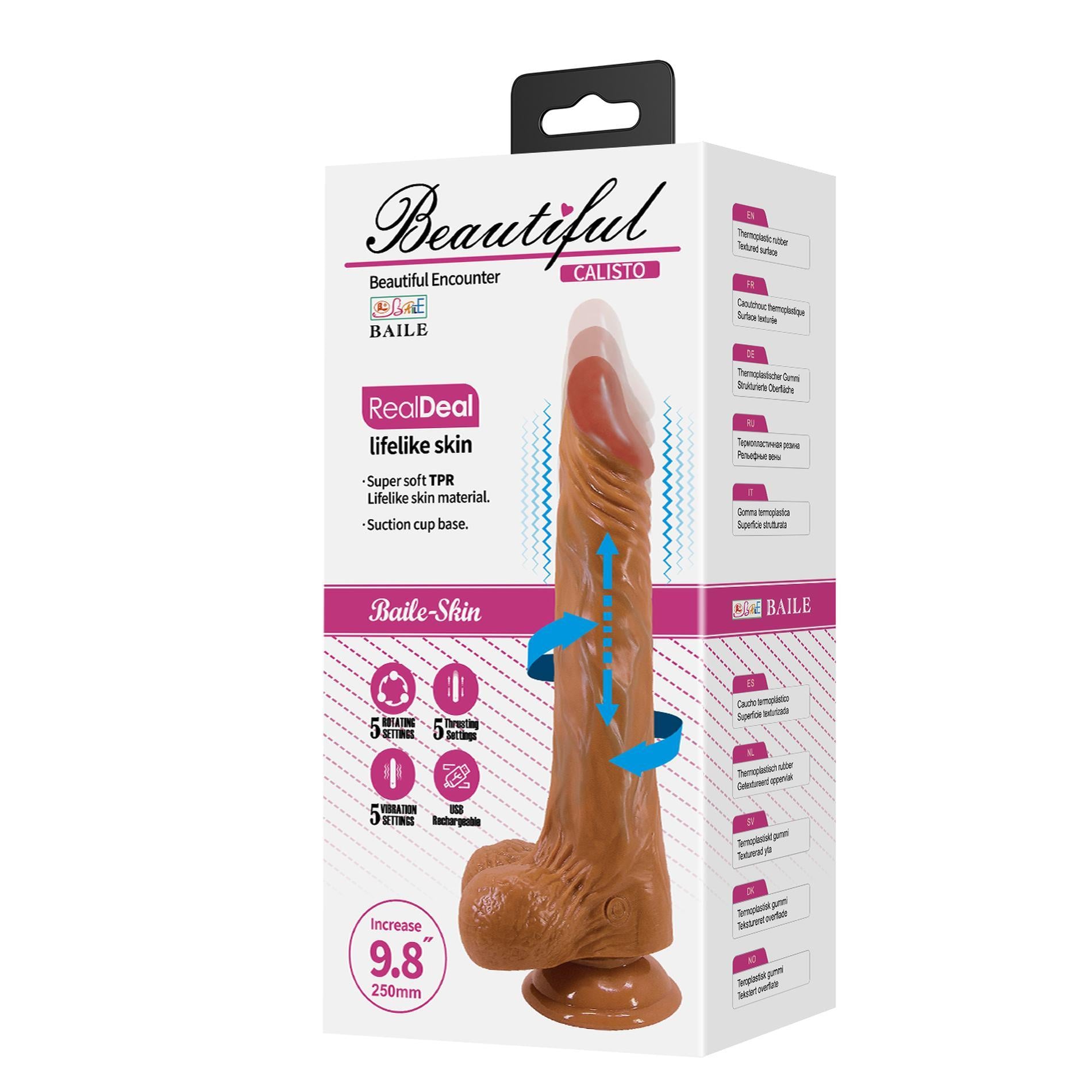 PRETTY LOVE - Calisto, TPR, 5 vibration functions 5 rotation functions 5 thrusting settings