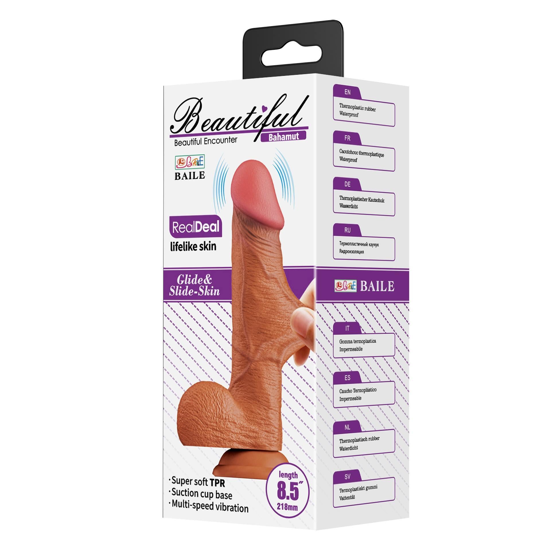 BAHAMUT, 8,5", TPR ultra souple, Vibrations, Base à ventouse flexible
