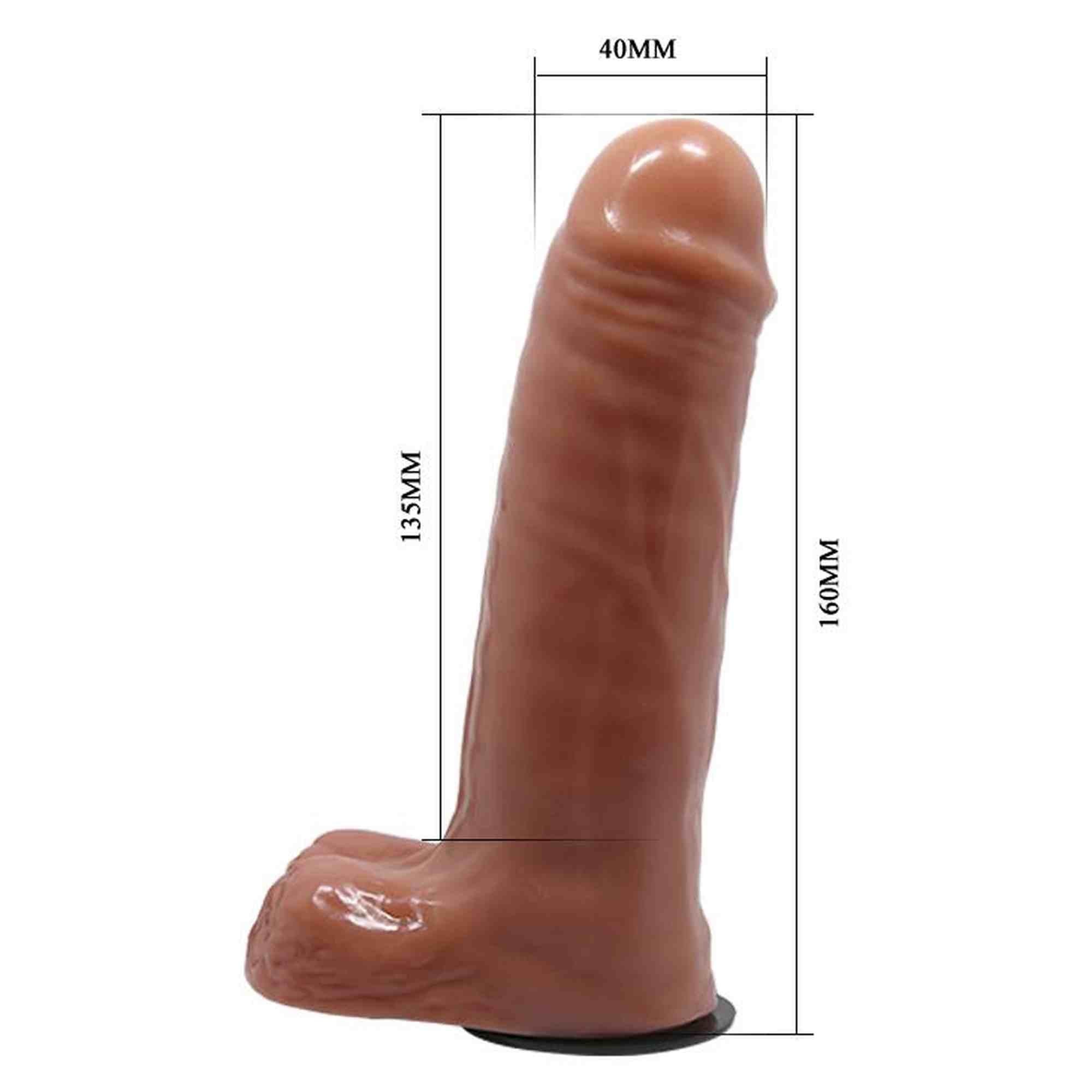 BAILE- Harnais ultra passionné Realdeal Pénis 6.2'' Marron
