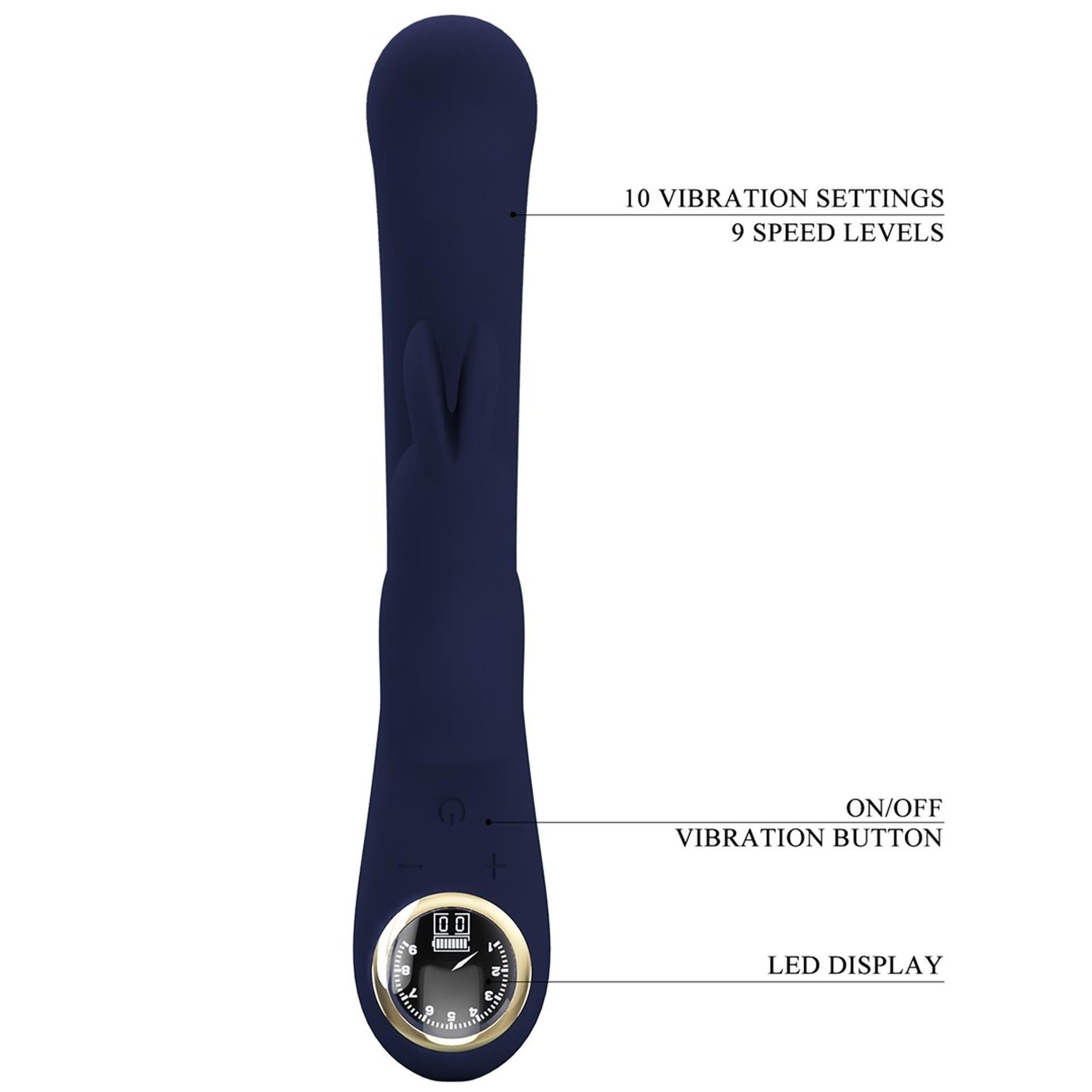 PRETTY LOVE - Lamar Blue, 10 fonctions de vibration, 9 niveaux de vitesse