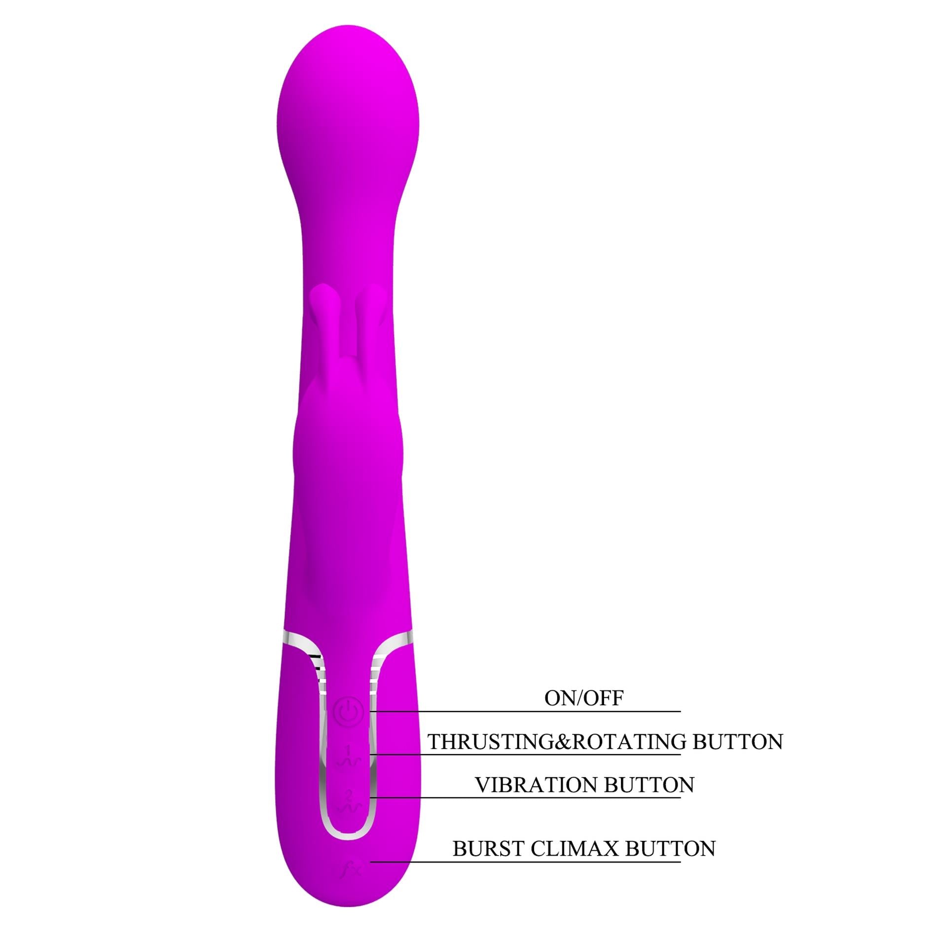 PRETTY LOVE - Dejon Twinkled Tenderness Violet, 7 fonctions de vibration, 4 modes de poussée, 4 fonctions de rotation