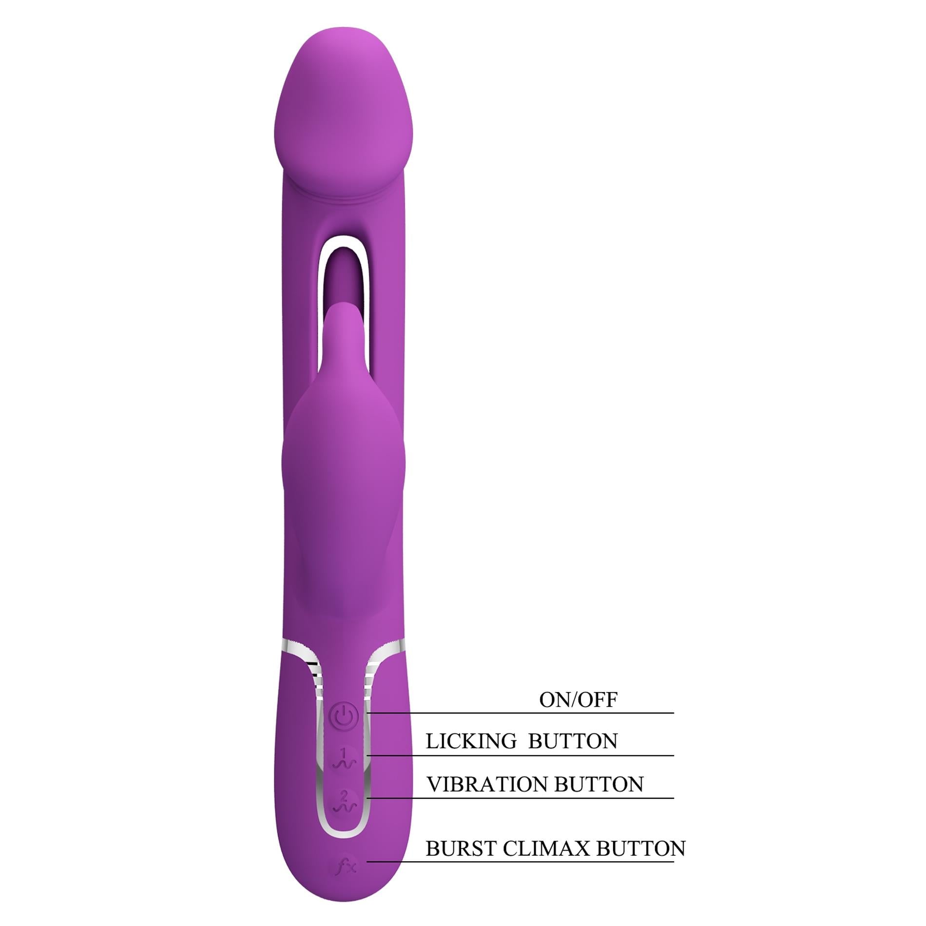 PRETTY LOVE - Kampas Violet, 7 fonctions de vibration 4 modes de léchage