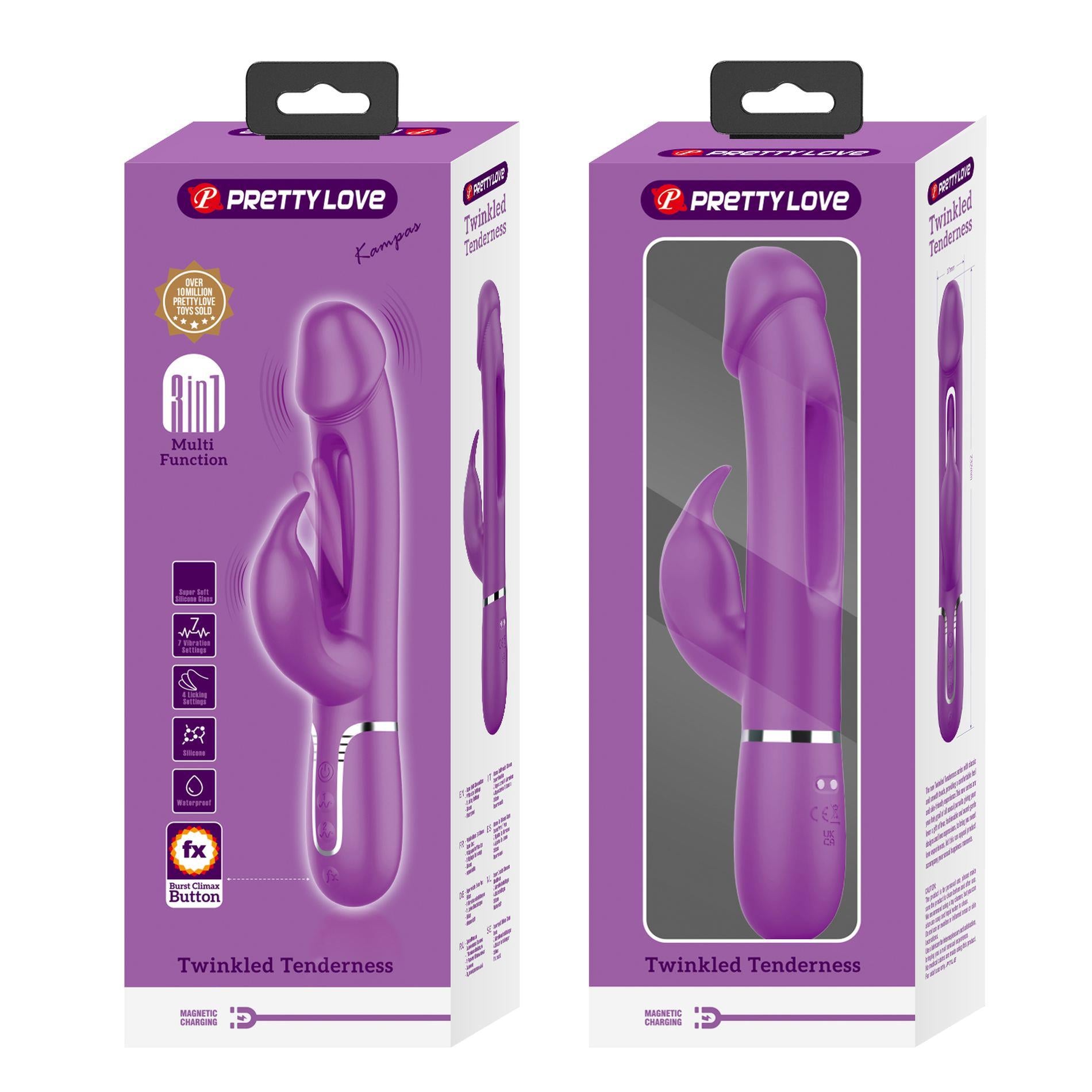 PRETTY LOVE - Kampas Violet, 7 fonctions de vibration 4 modes de léchage