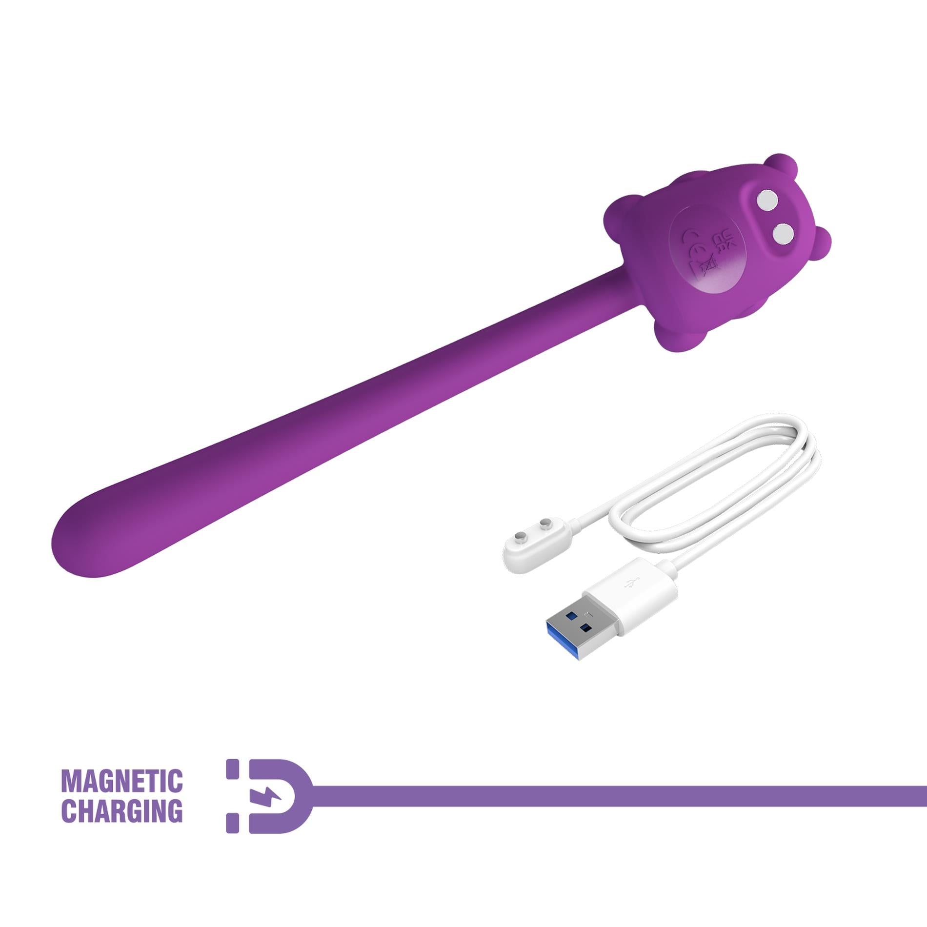 CUTE BEAR, Flirting Stick, 7 vibration functions, Magnetic USB charging