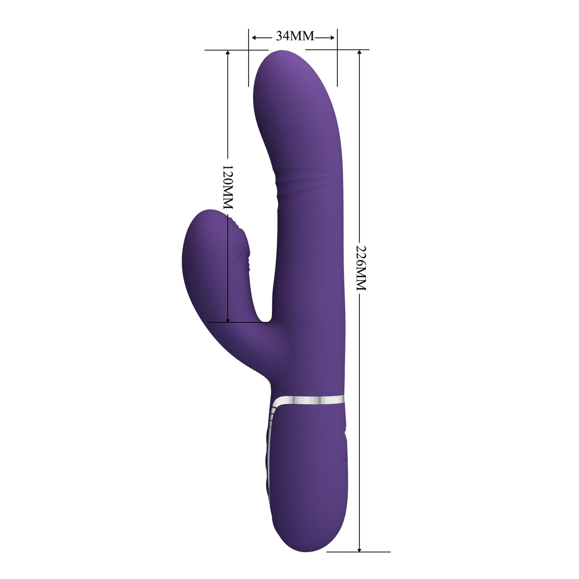 PRETTY LOVE - Mariana violet foncé, 7 fonctions de vibration, 7 fonctions de poussée, 4 fonctions de roulement, 4 fonctions de balancement