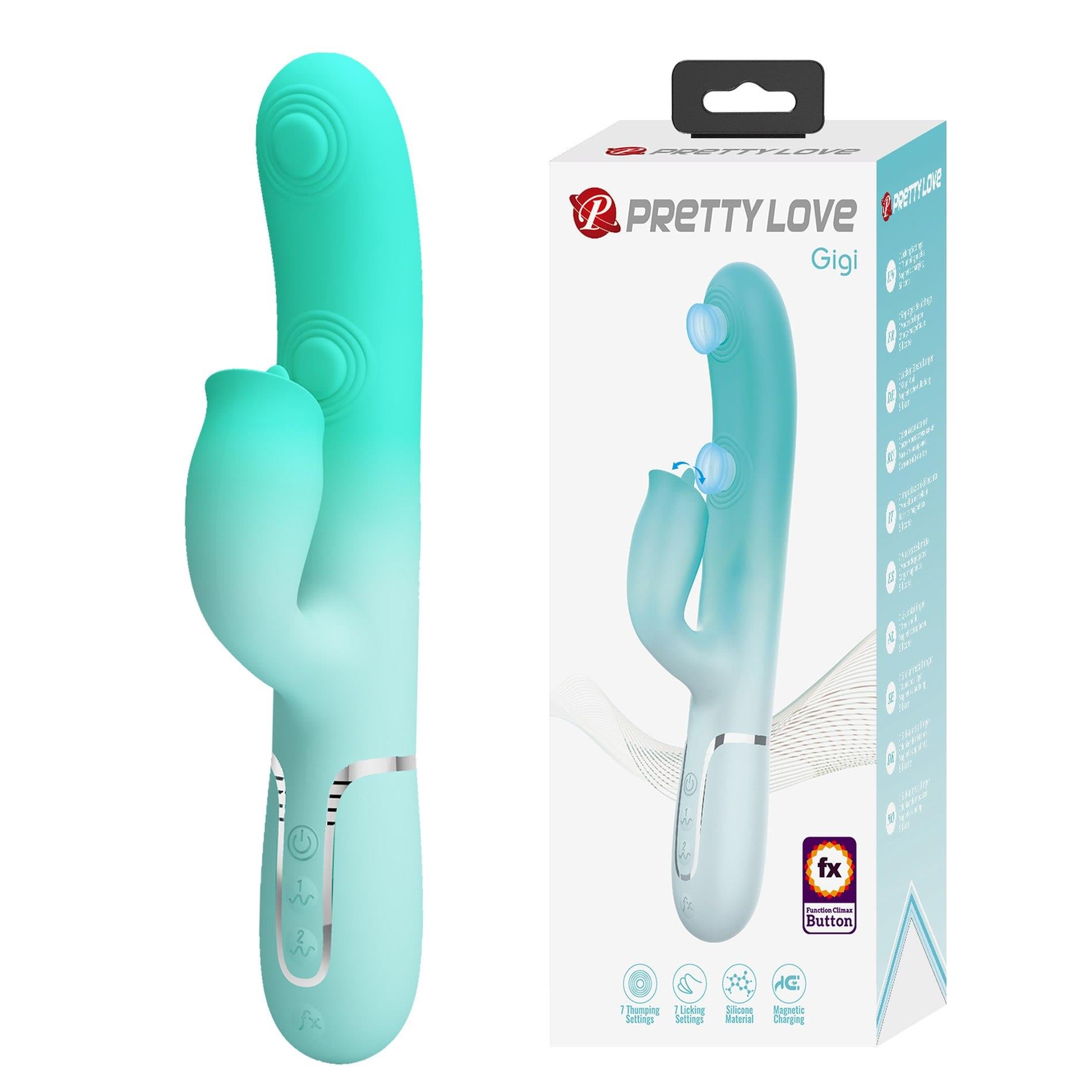 PRETTY LOVE - Gigi, 7 fonctions vibrantes 7 modes de léchage, Silicone