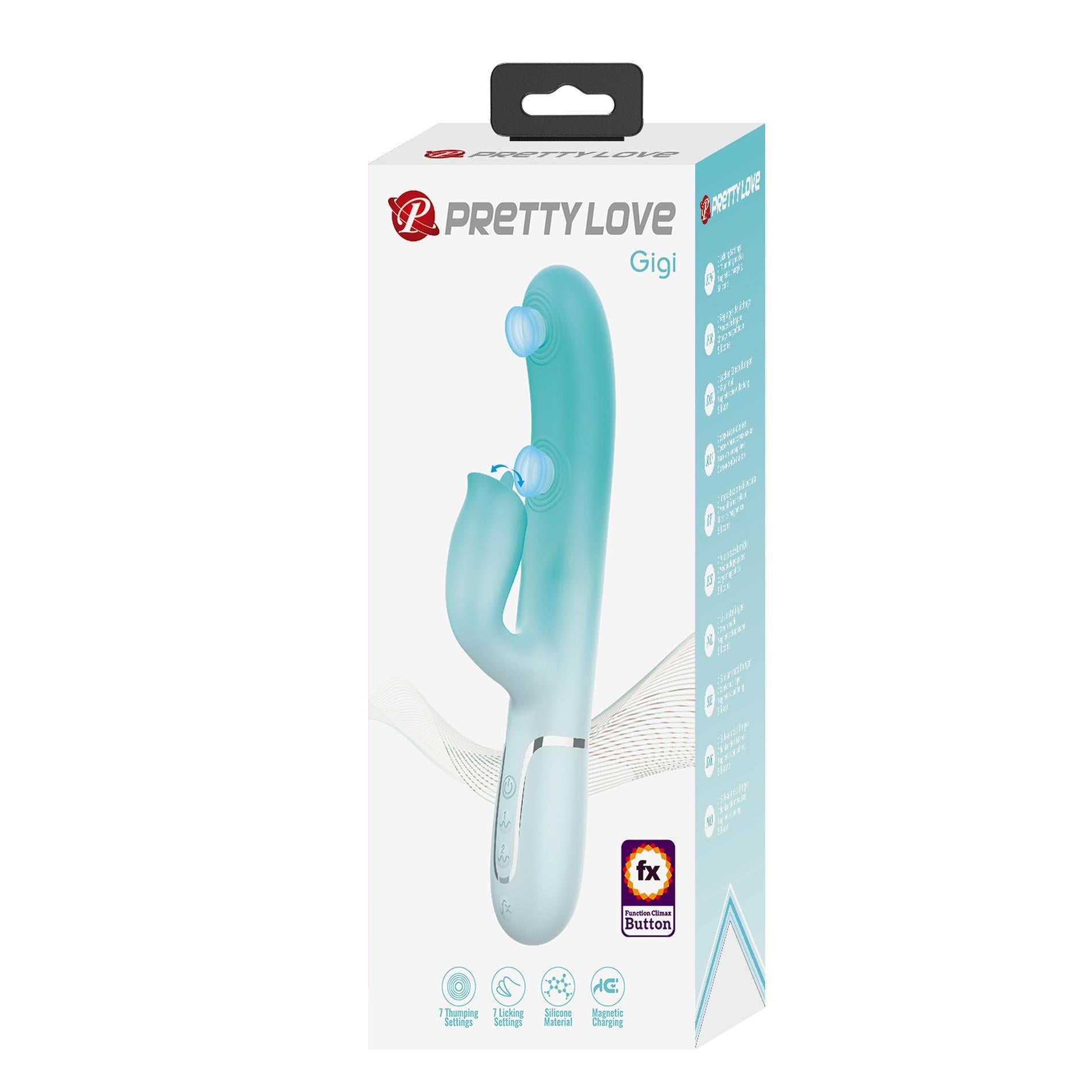 PRETTY LOVE - Gigi, 7 fonctions vibrantes 7 modes de léchage, Silicone