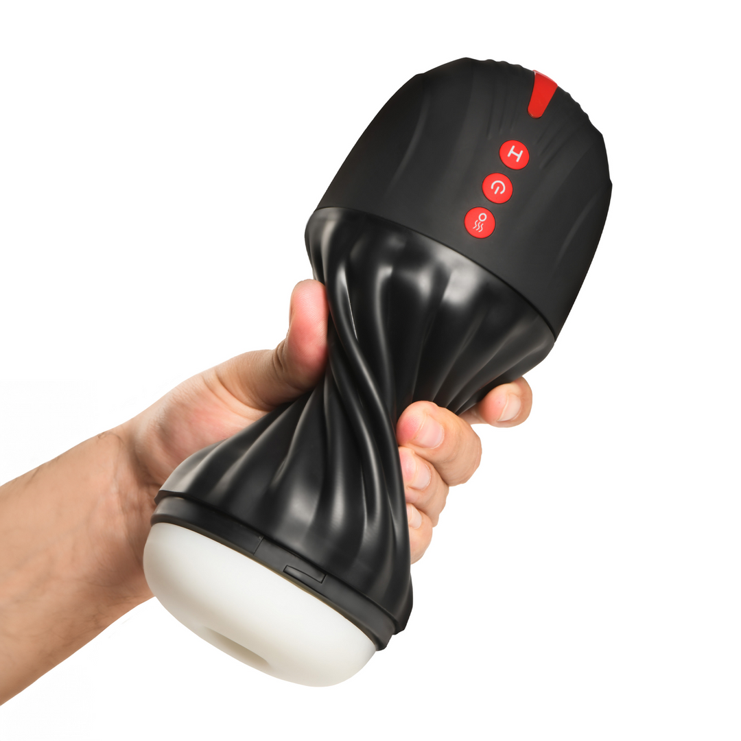 Sucking and Vibrating Masturbator - Black