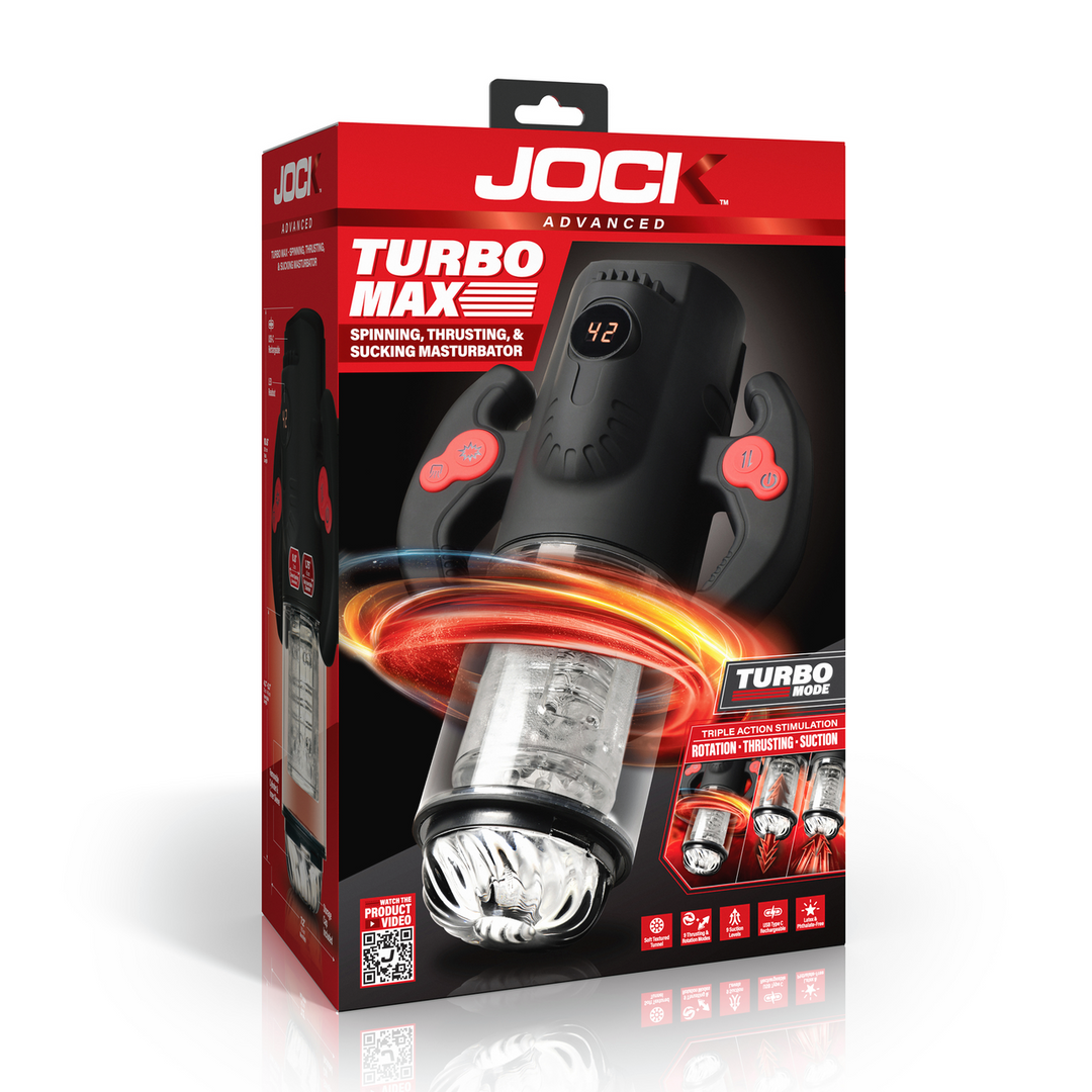 Turbo Max - Spinning Thrusting and Sucking Masturbator - Transparent/Black