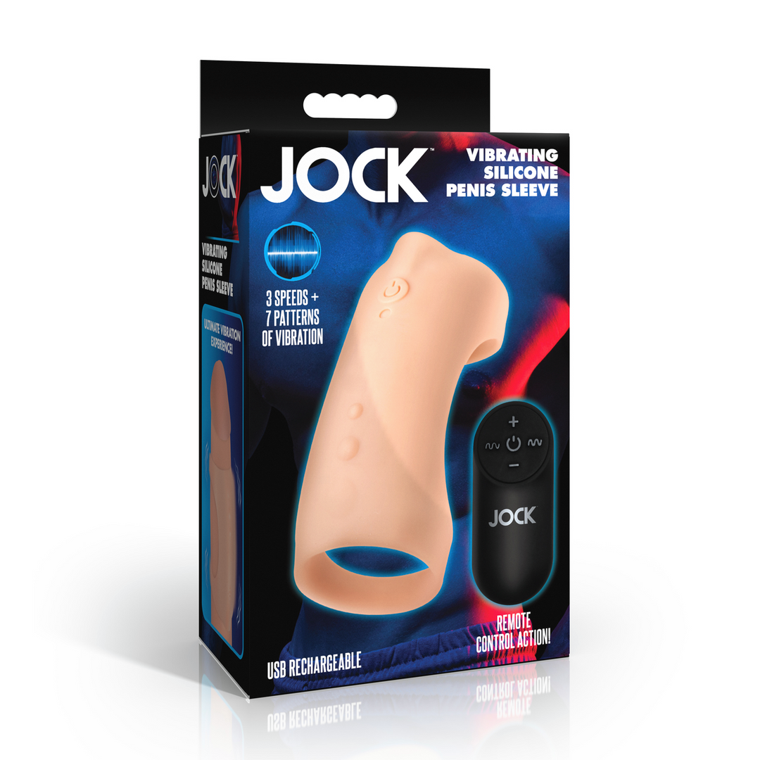 Vibrating Silicone Penis Sleeve - Light