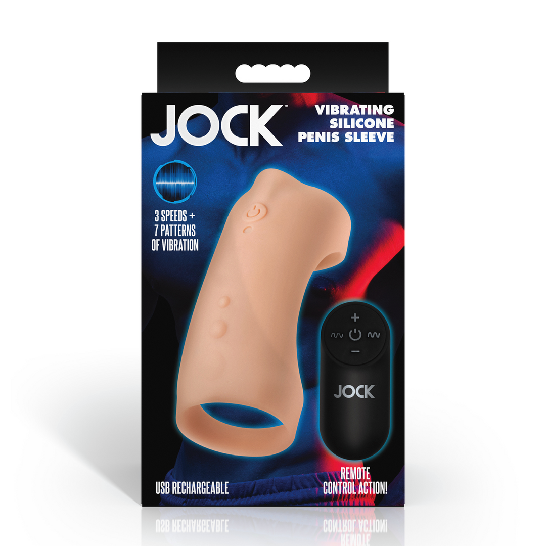 Vibrating Silicone Penis Sleeve - Light