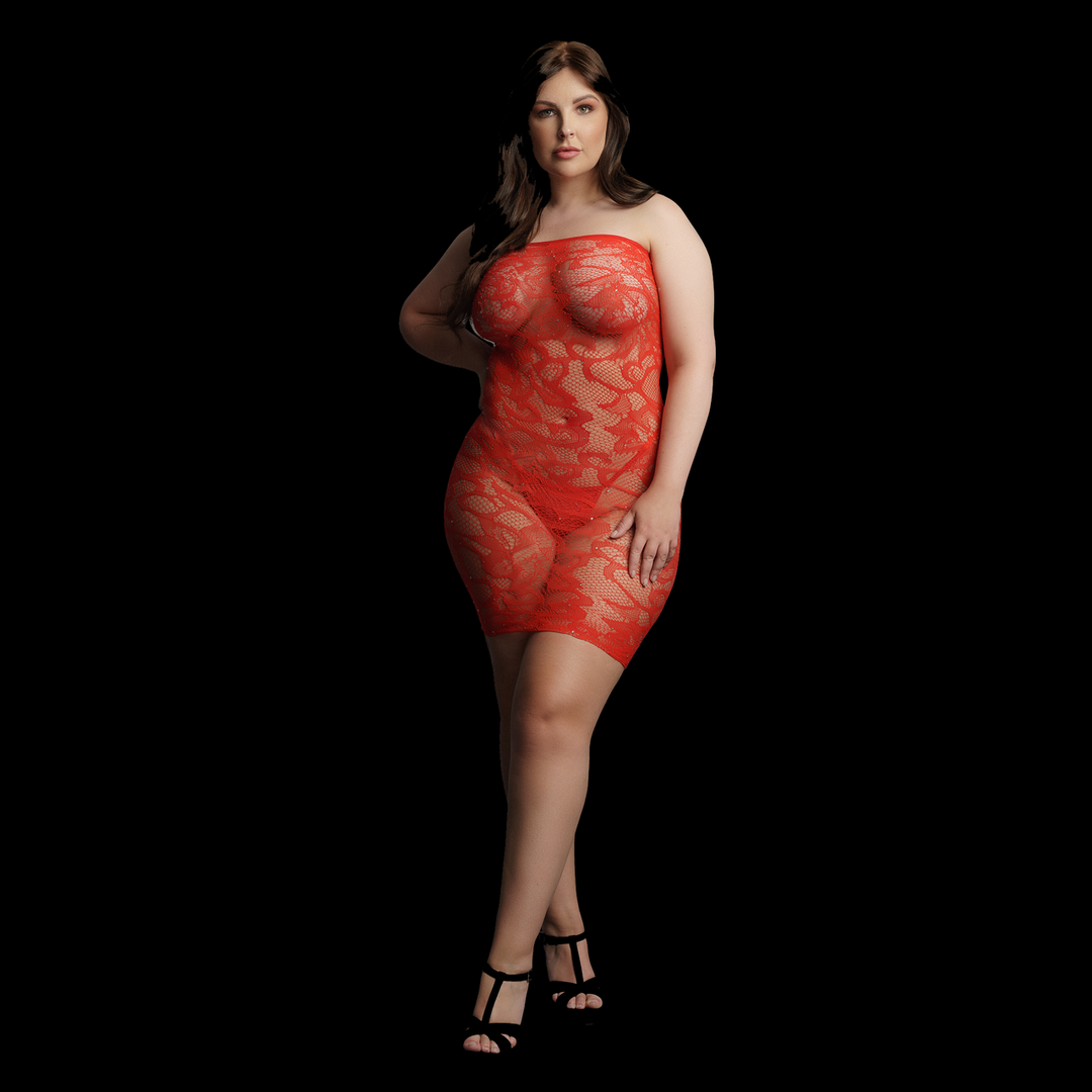 Star Rhinestone Dress - Queen Size - Red
