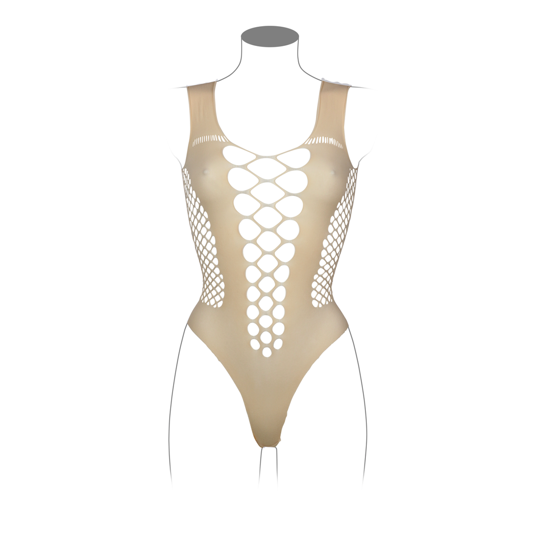 Body décolleté en V avec empiècements opaques - Taille Unique