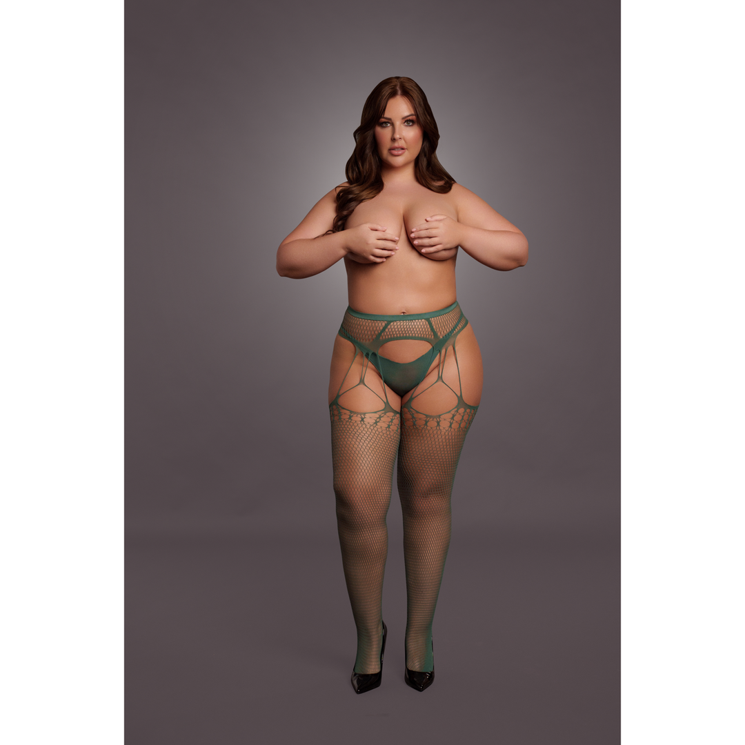 Collant à bretelles déchiré - Grande taille