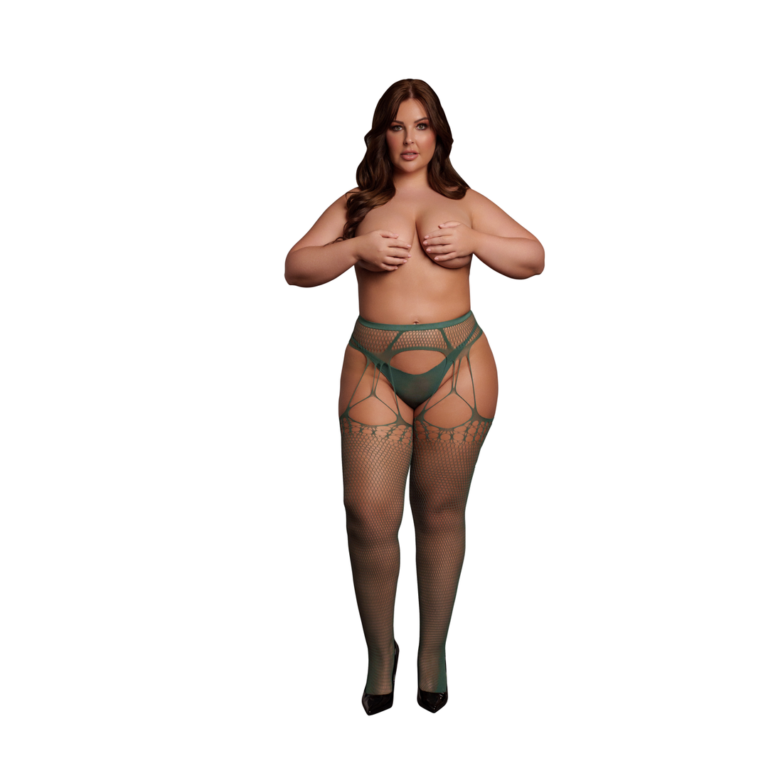 Collant à bretelles déchiré - Grande taille