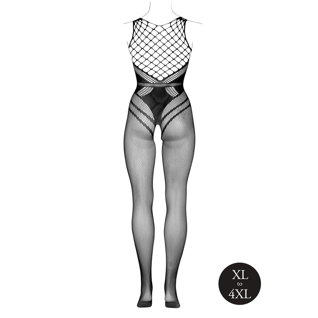 Bodystocking with Accentuated Lines - Queen Size - Black