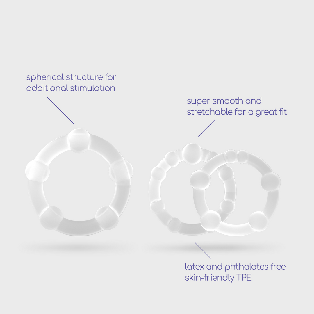 Triple Bead - Cockring Set - Clear