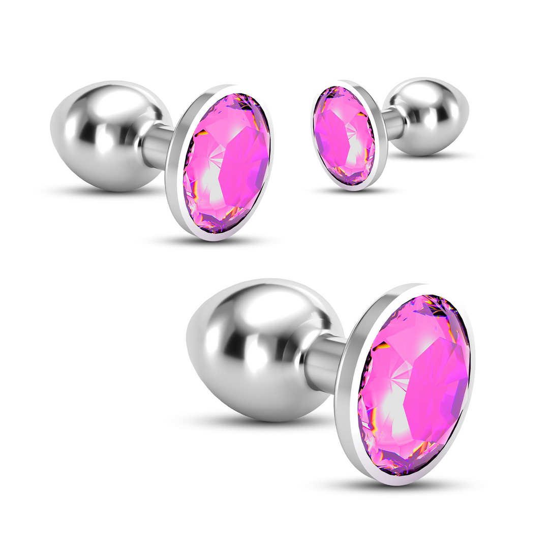 Bijou - Anal Train Trio - 3 Jewel Plugs - Pink