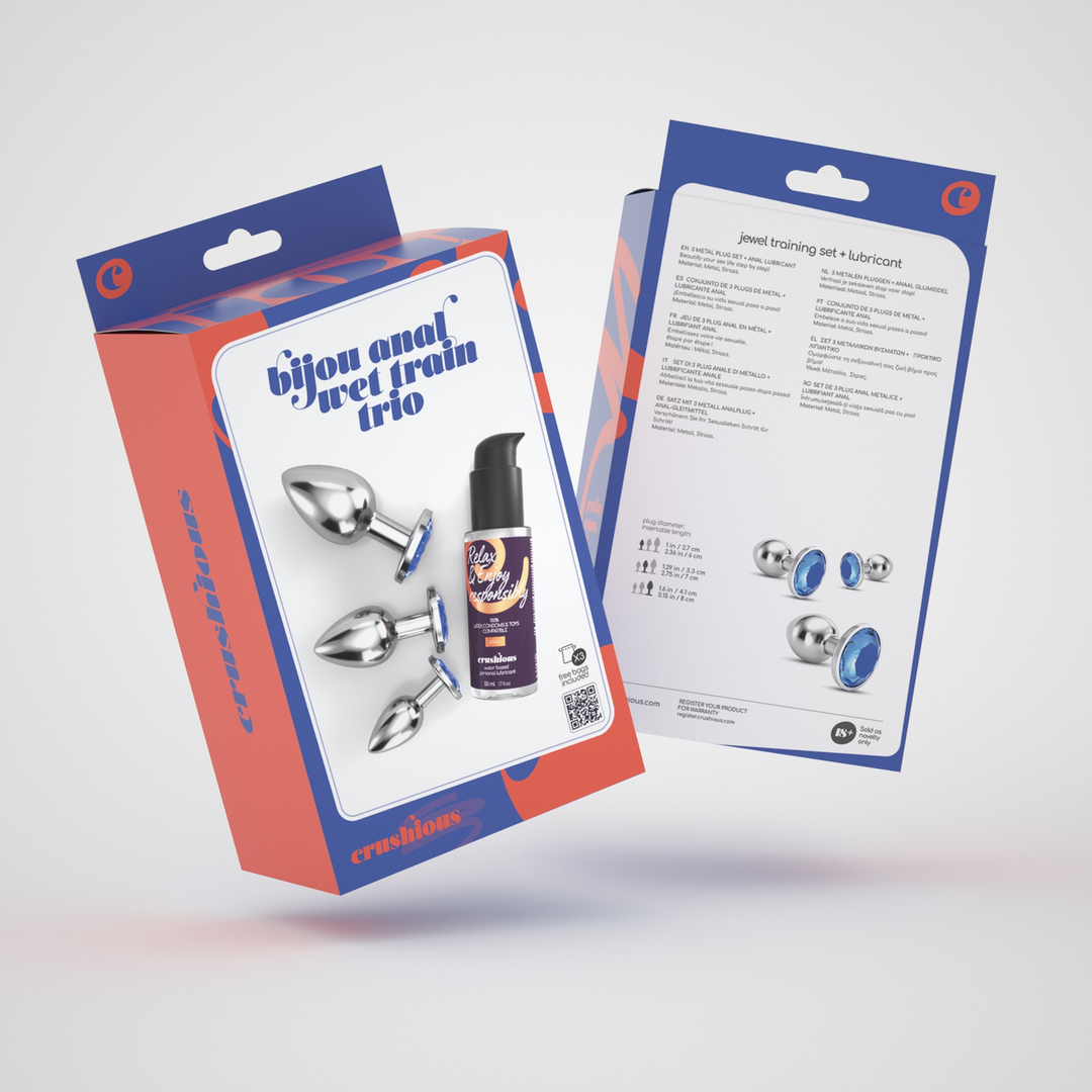 Bijou - Anal Wet Train Trio - 3 Jewel Plugs - Blue