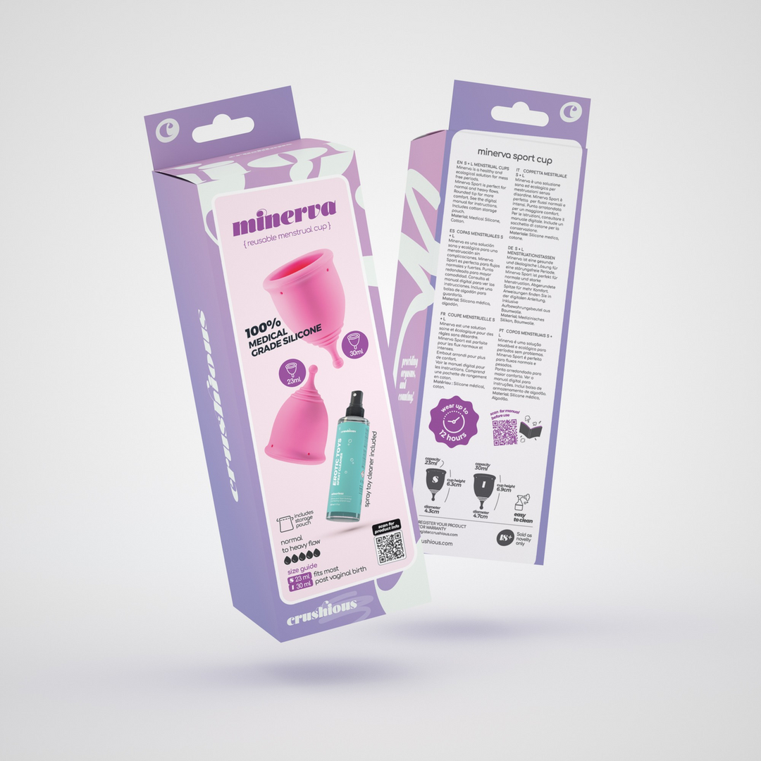Minerva - Menstrual Cups with Pouch and Toycleaner- S and L - Pink