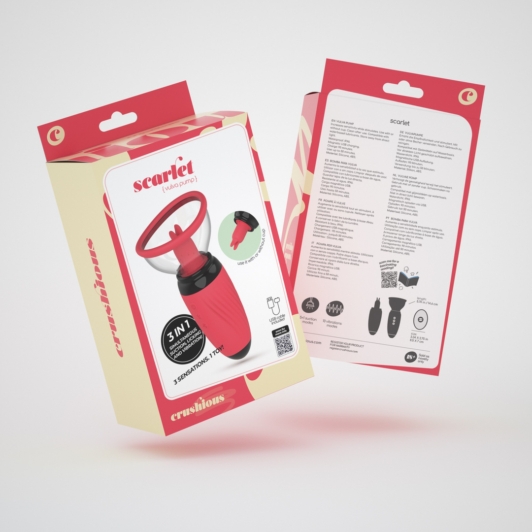 Scarlet - Vibrating and Suction Vulva Pump - Red