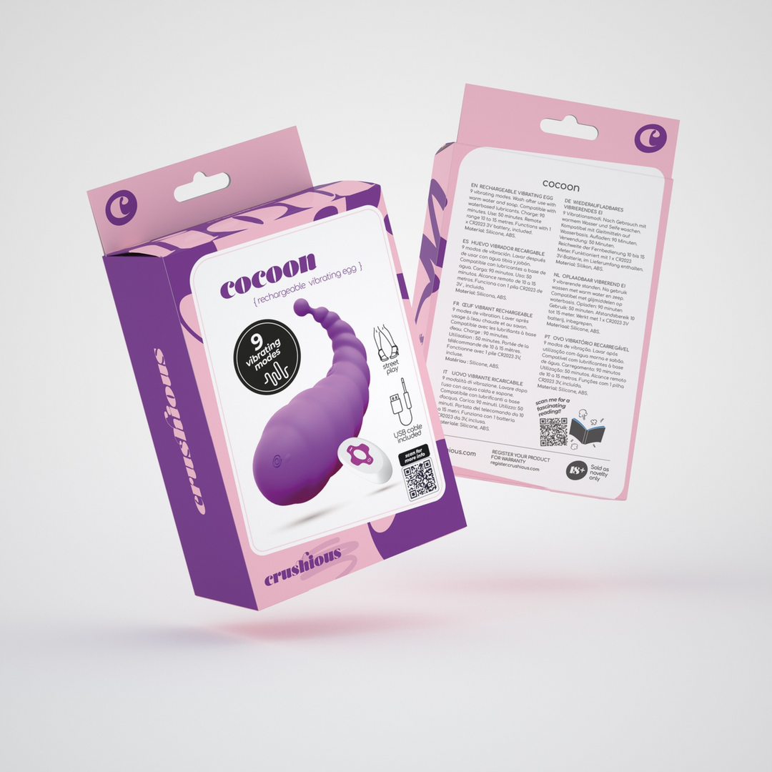 Cocoon - Rechargeable Vibrating Egg with Remote Control - Purple