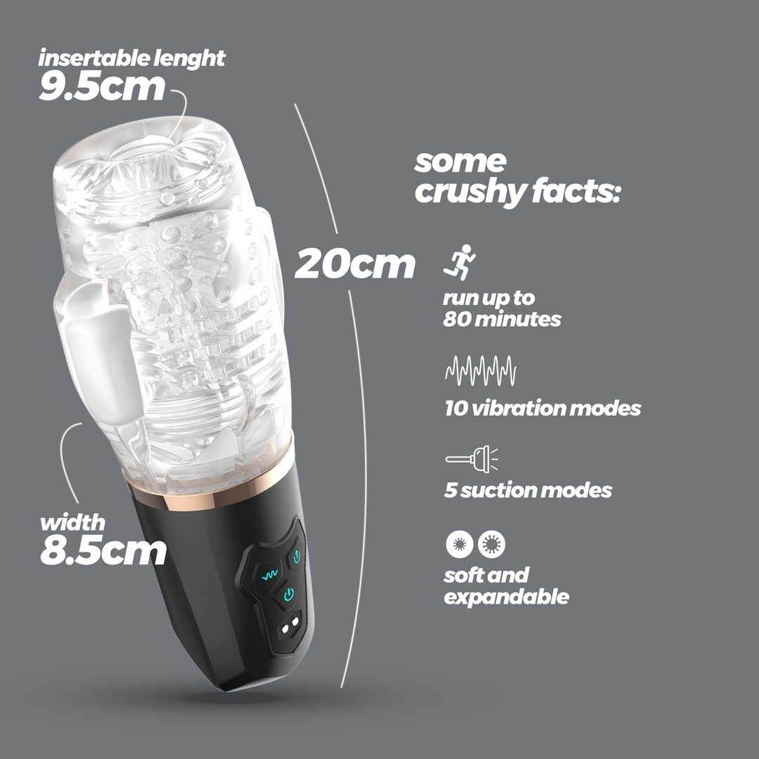 Quasar - Rechargeable Masturbator with Suction - Transparent