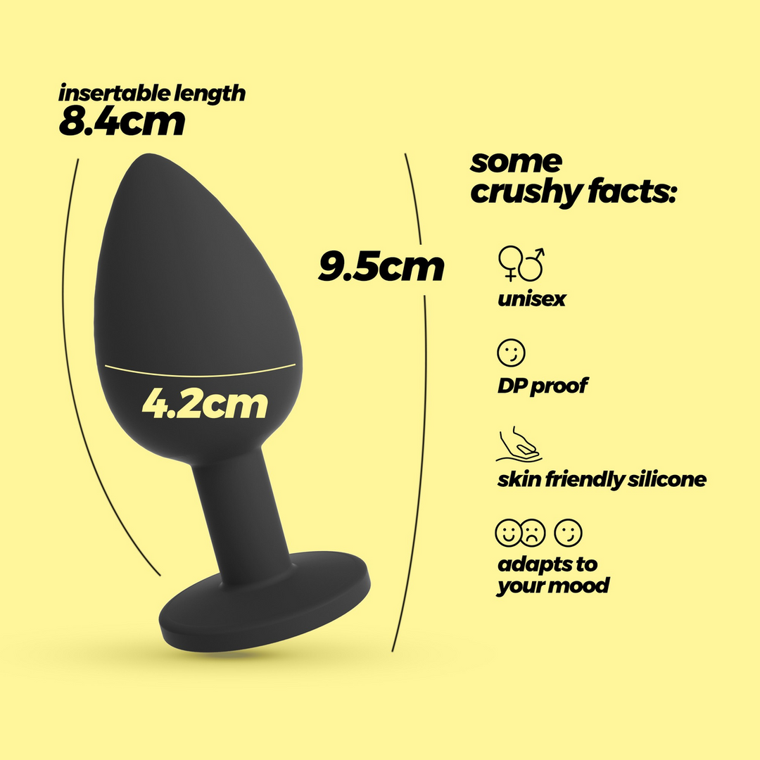 Camileo - Anal Plug with Four Interchangeable Jewels - Large - Black