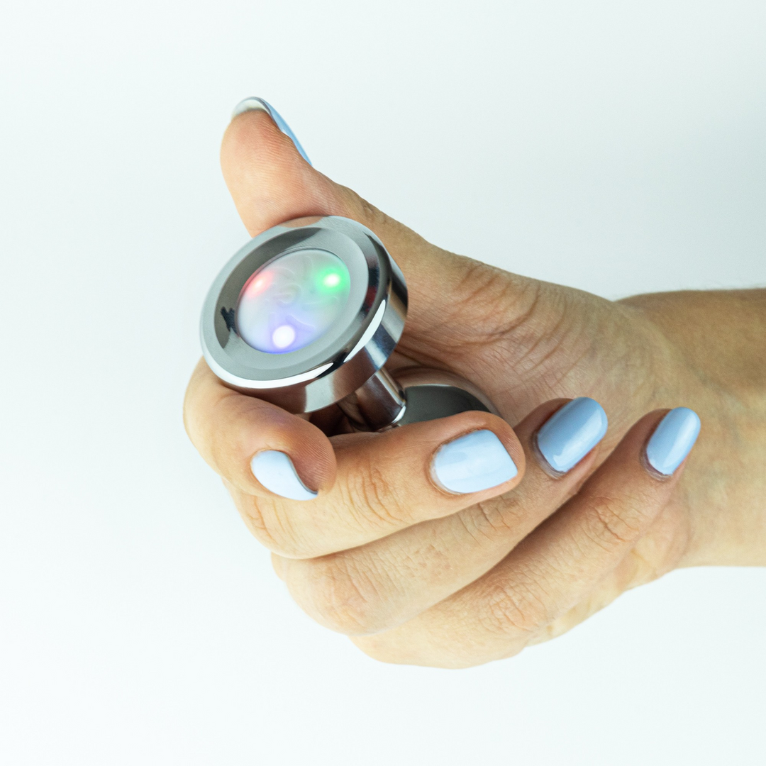 Borealis - Metal Anal Plug with LED RGB - Medium - Silver